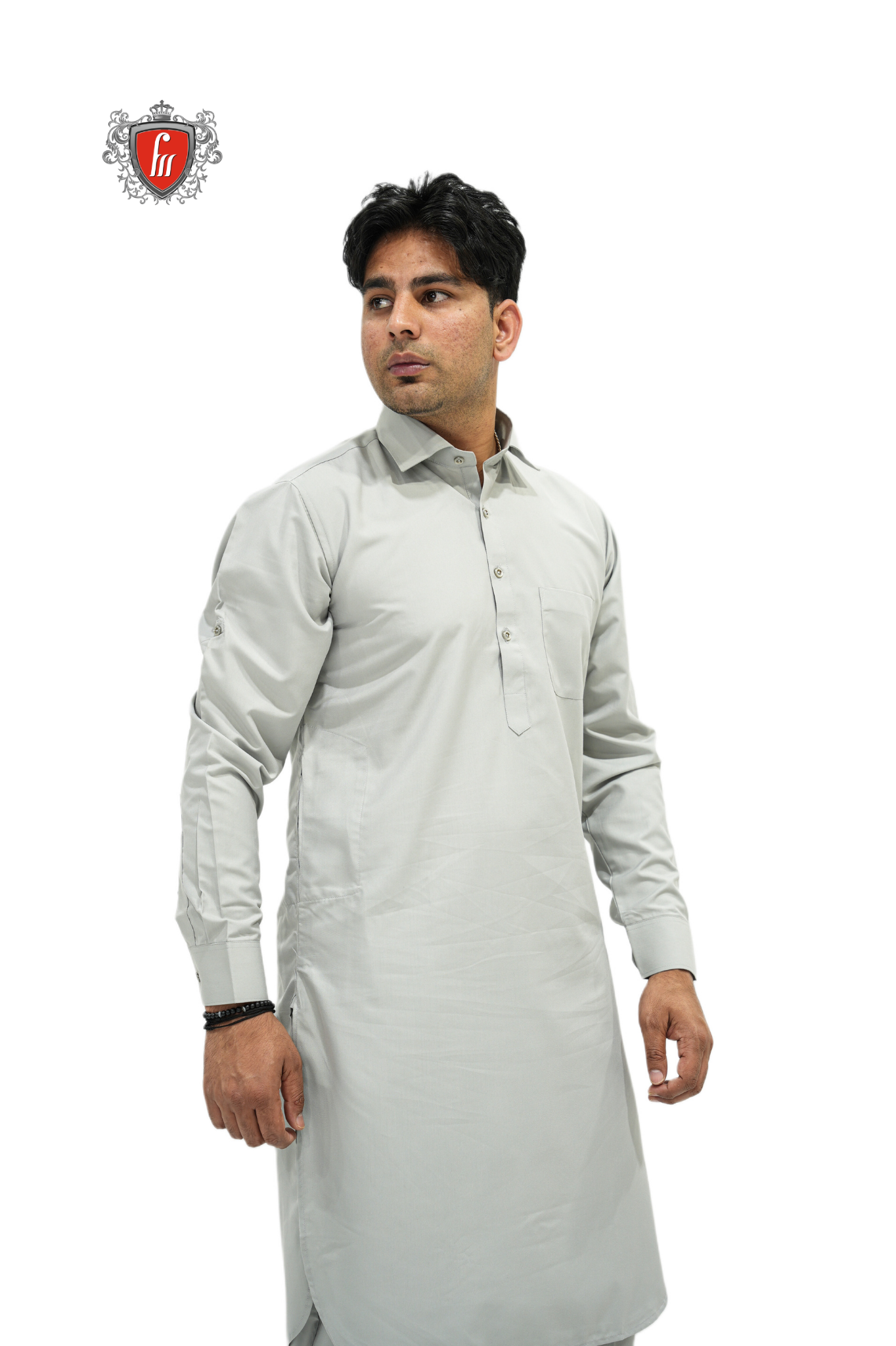 Classic Light Grey Kurta Pajama – Timeless Formal Ethnic Wear