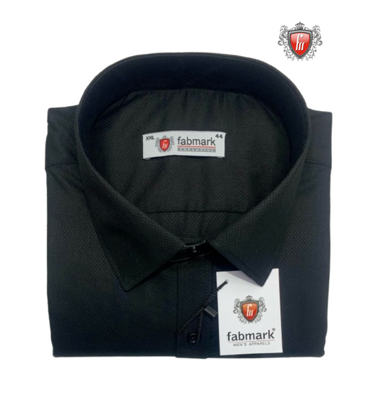 Chemise en coton bleu uni Fabmark