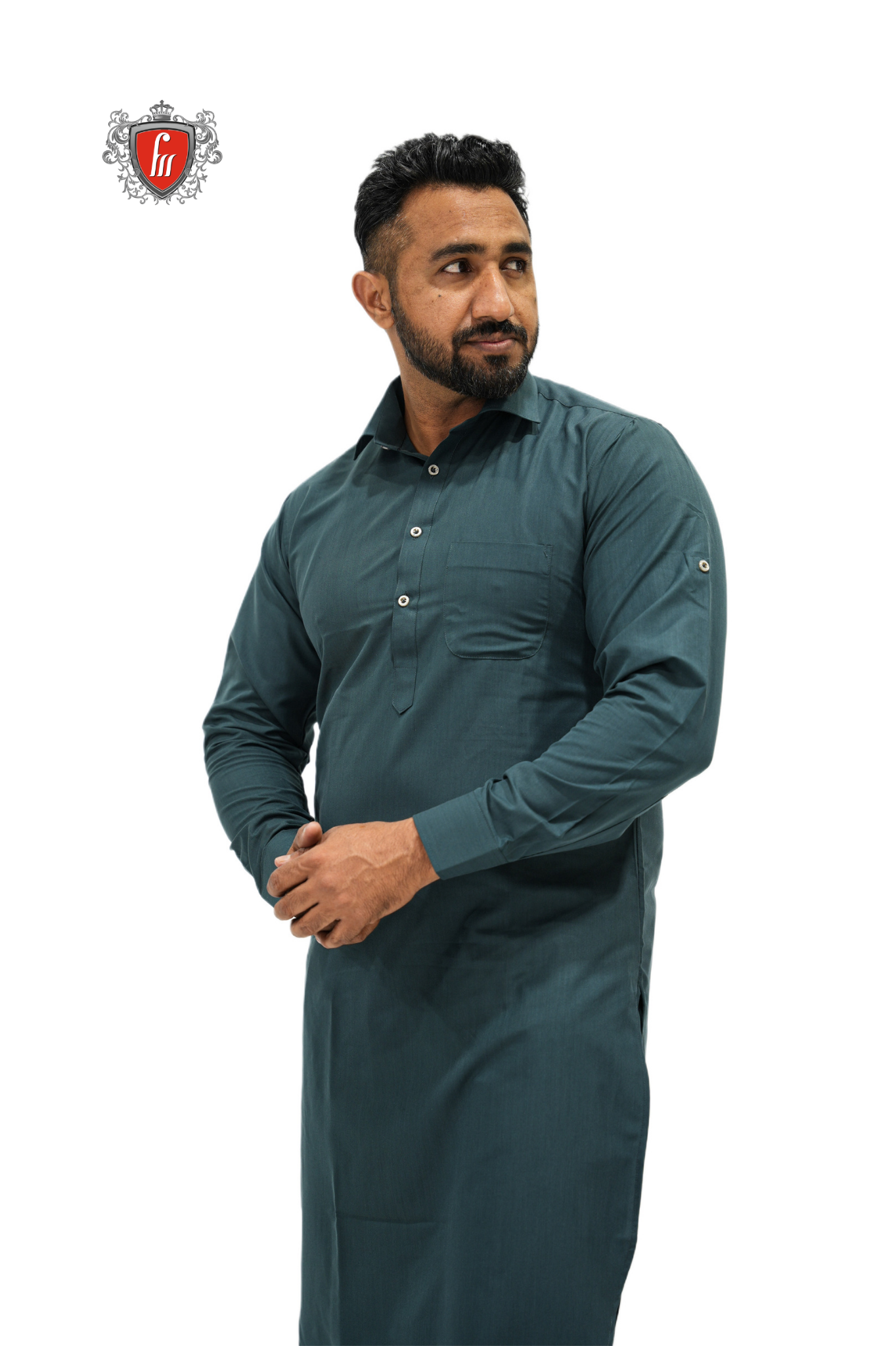 Contemporary Deep Teal Kurta Pajama – Stylish Ethnic Outfit for Men