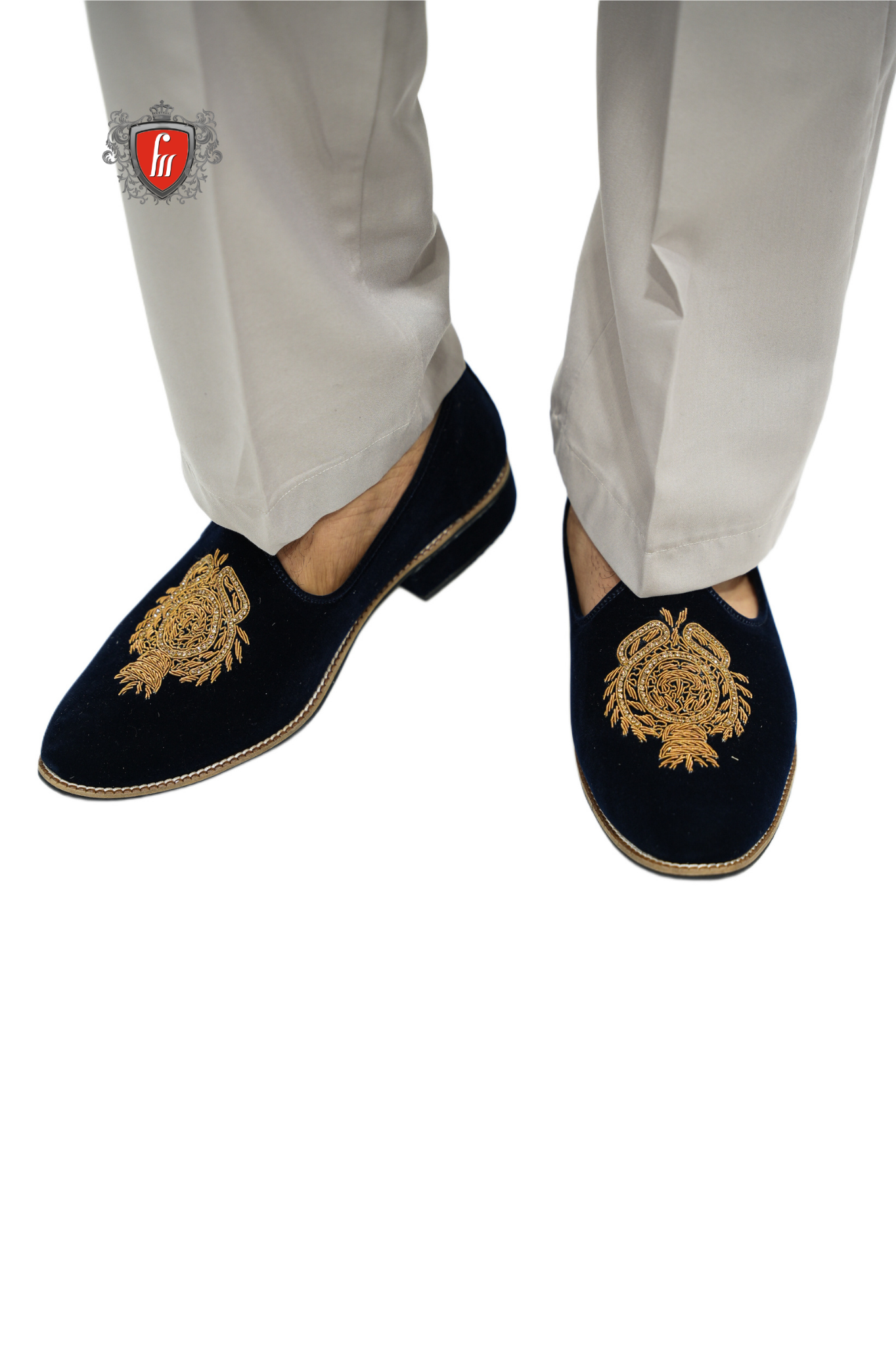 Men's Black Velvet Ethnic Loafers – Embroidered Slip-Ons for Grand Events