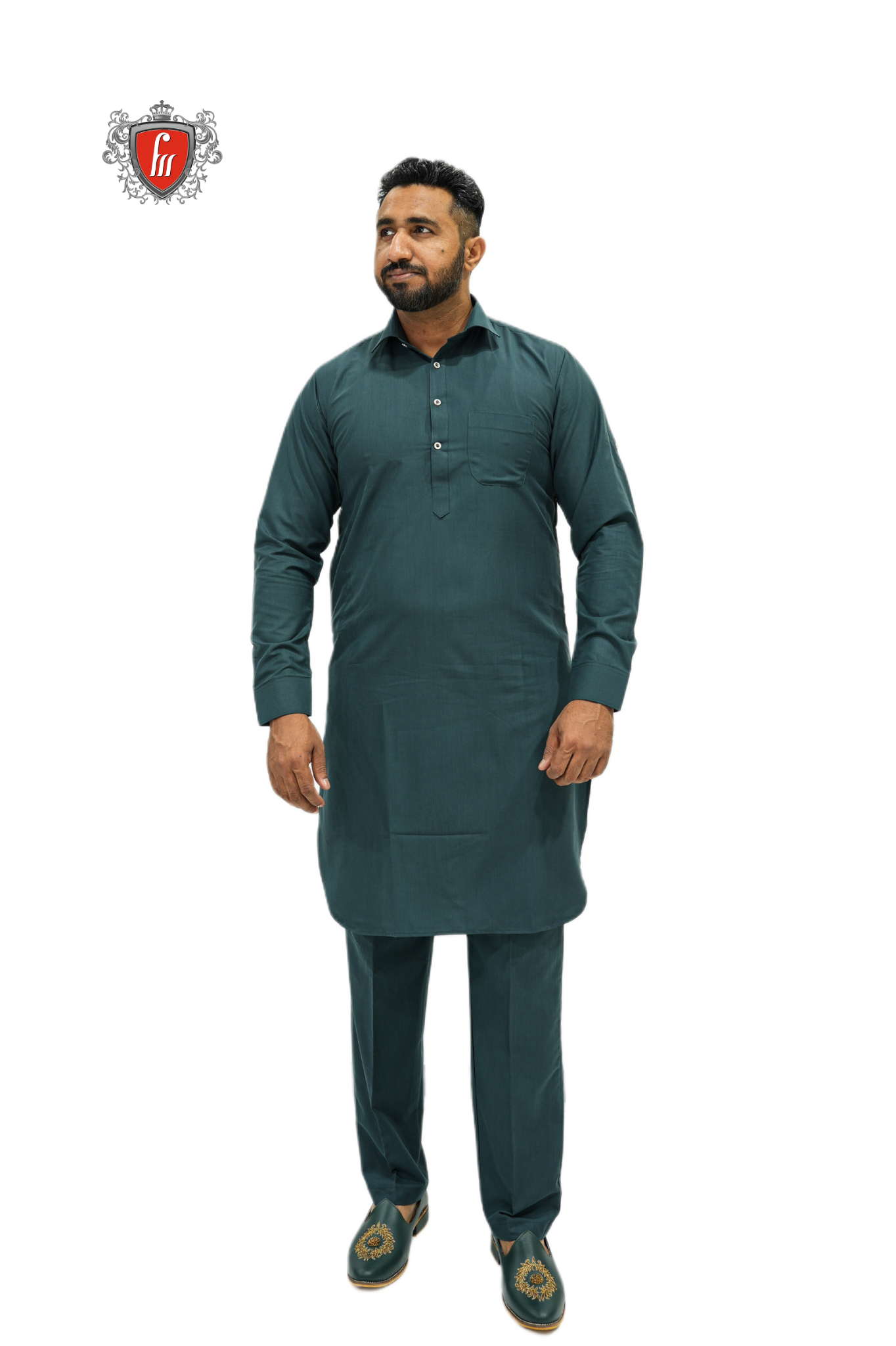Contemporary Deep Teal Kurta Pajama – Stylish Ethnic Outfit for Men