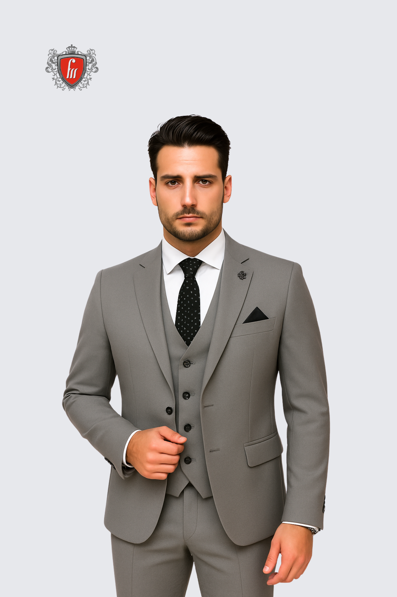 Sleek Charcoal Grey Men's Suit - Power Dressing for the Modern Era
