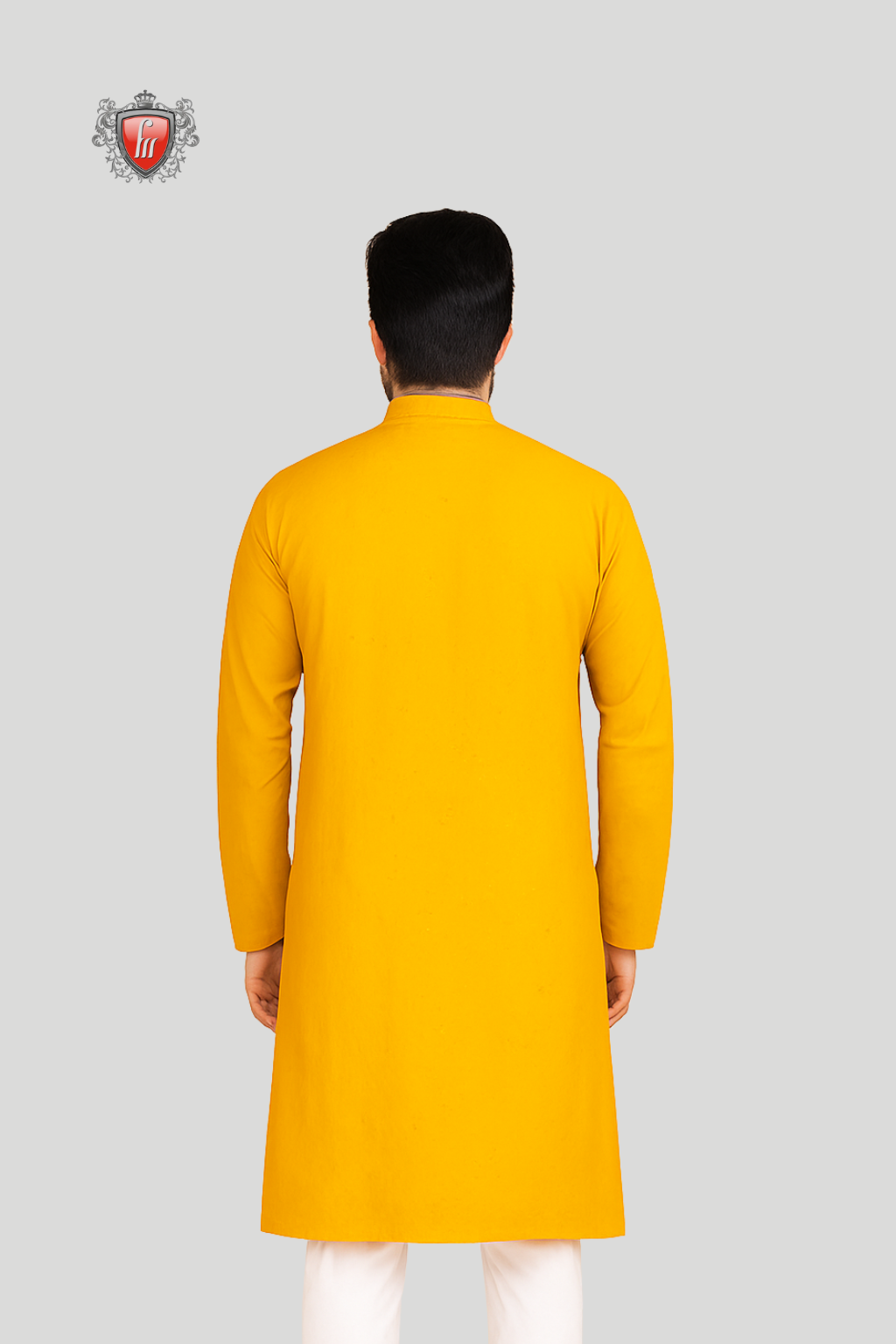 Men’s Yellow Chikankari Kurta – Mirror Work, Festive Heritage Wear
