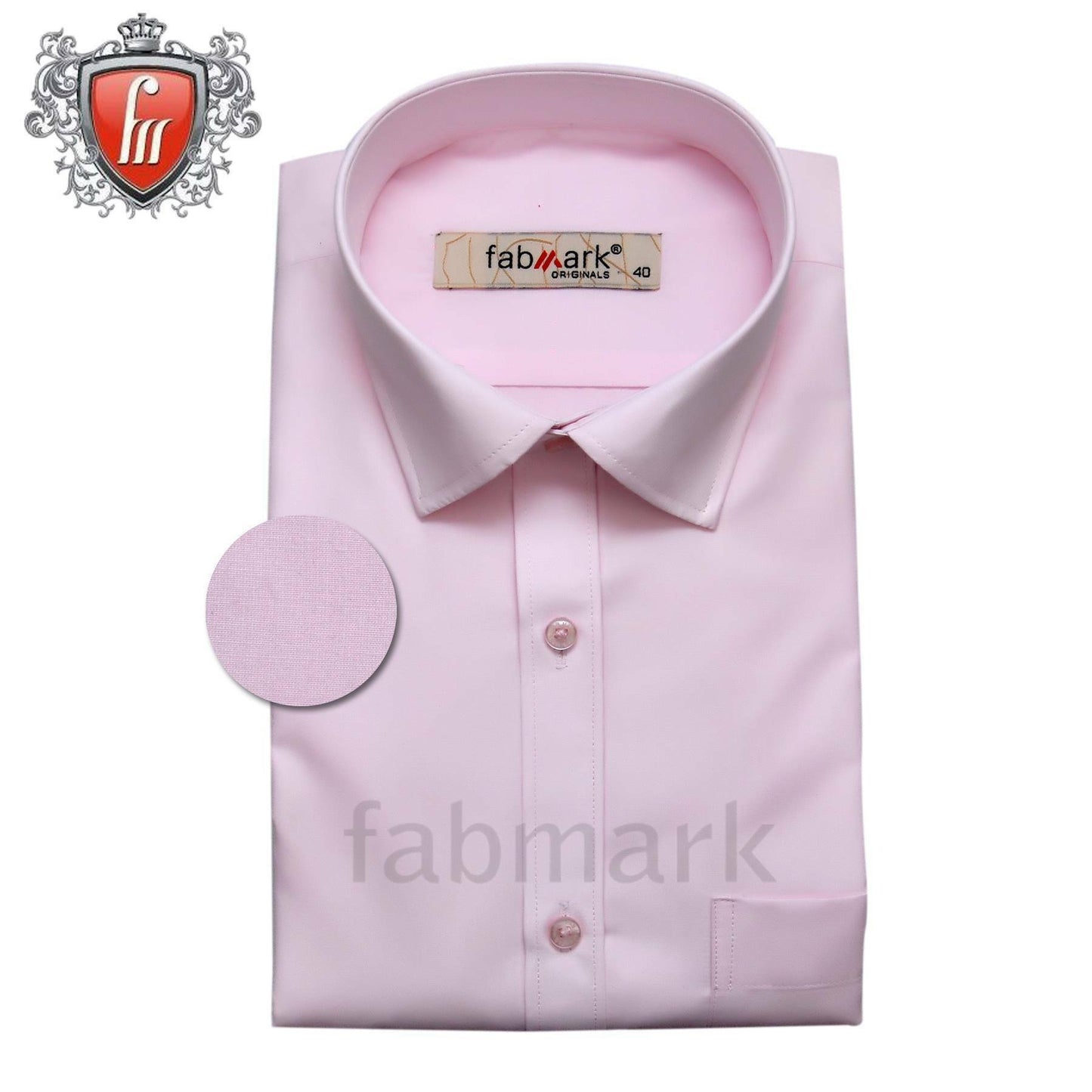 Fabmark Men's Light Pink Cotton Shirt – Minimalist Elegance