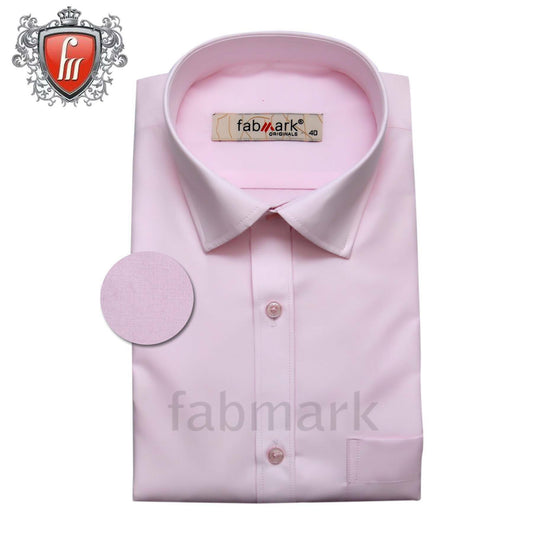 Fabmark Men's Light Pink Cotton Shirt – Minimalist Elegance