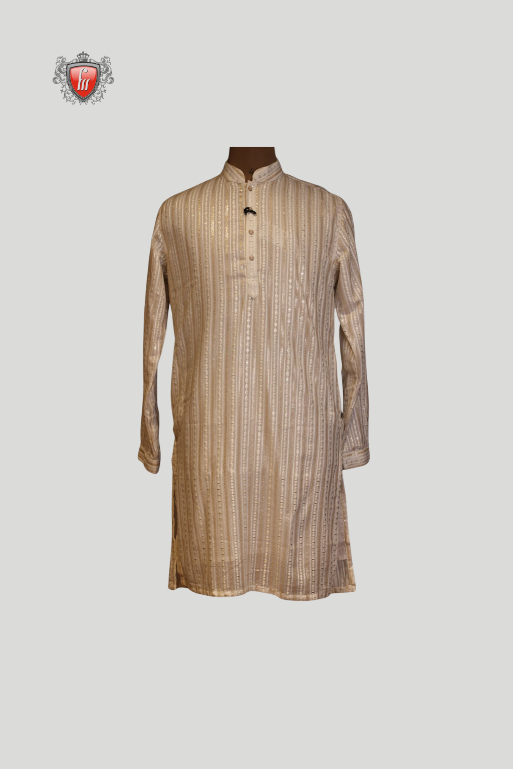 Men’s Light Brown Chikankari Kurta – Heritage Embroidery, Festive Wear