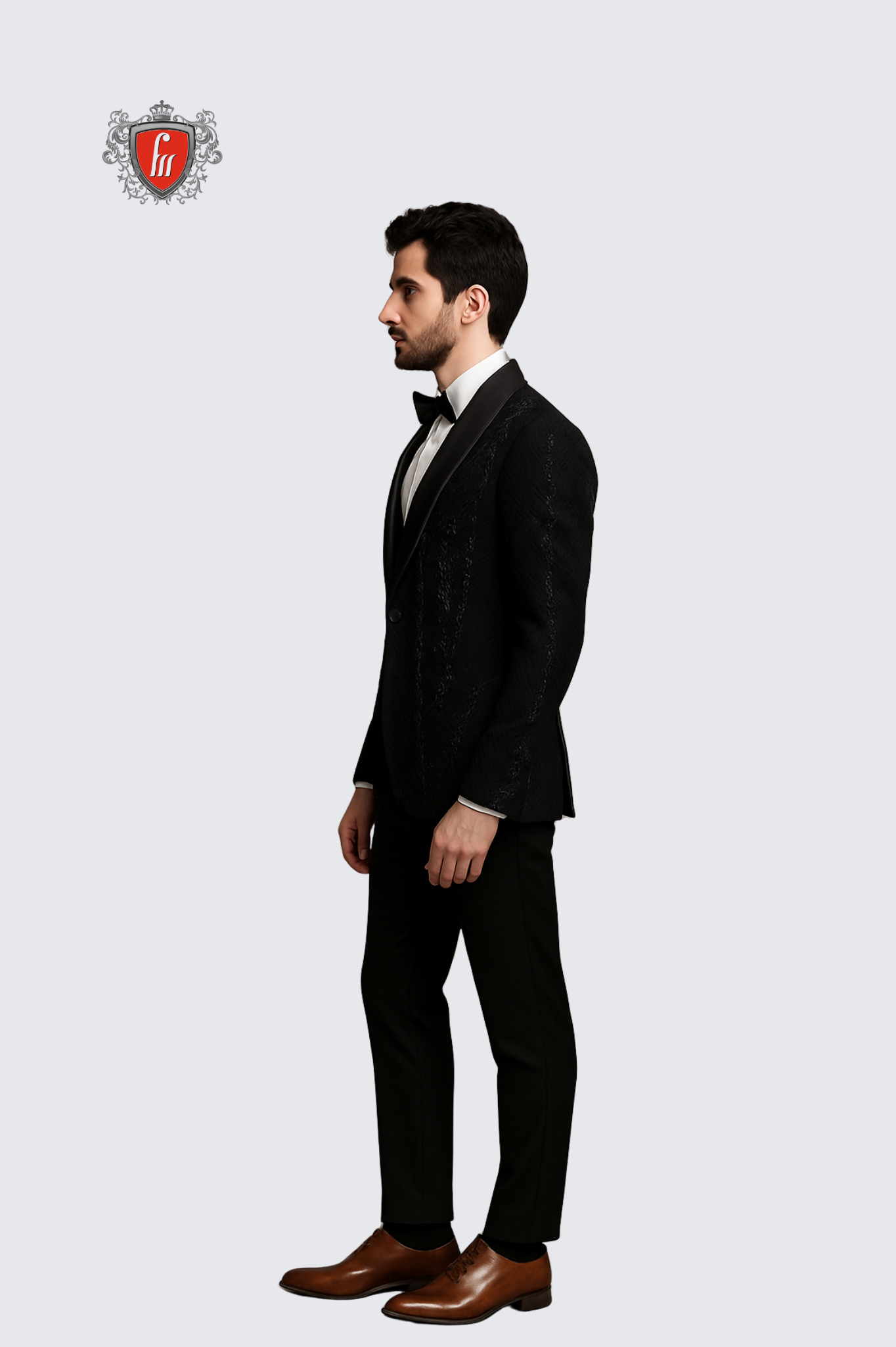 Men’s Black Designer 5-Piece Suit – Luxe Tailoring & Commanding Presence