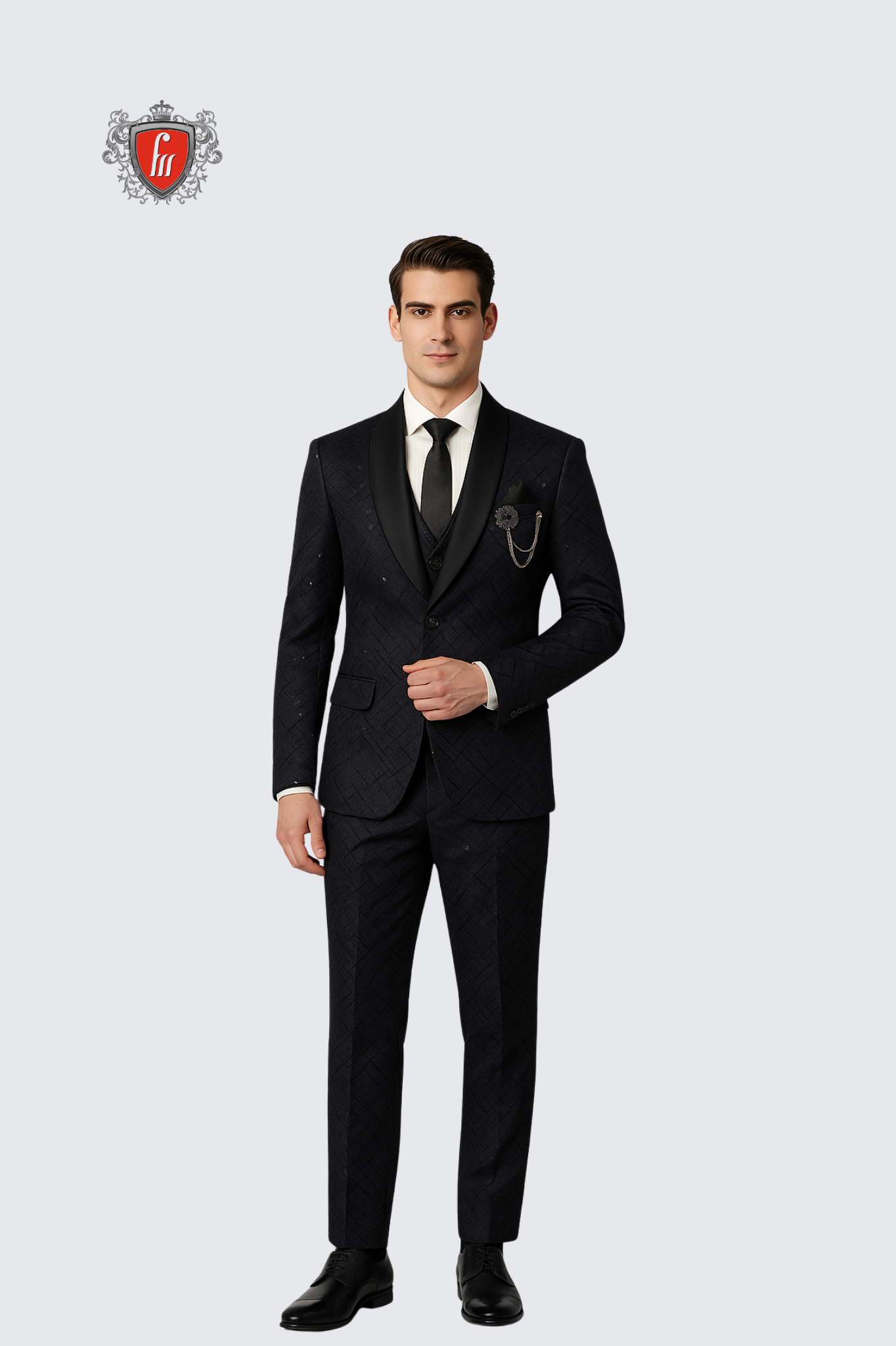 Luxury Men's Navy Blue 3-Piece Designer Suit – Crafted for Timeless Celebrations