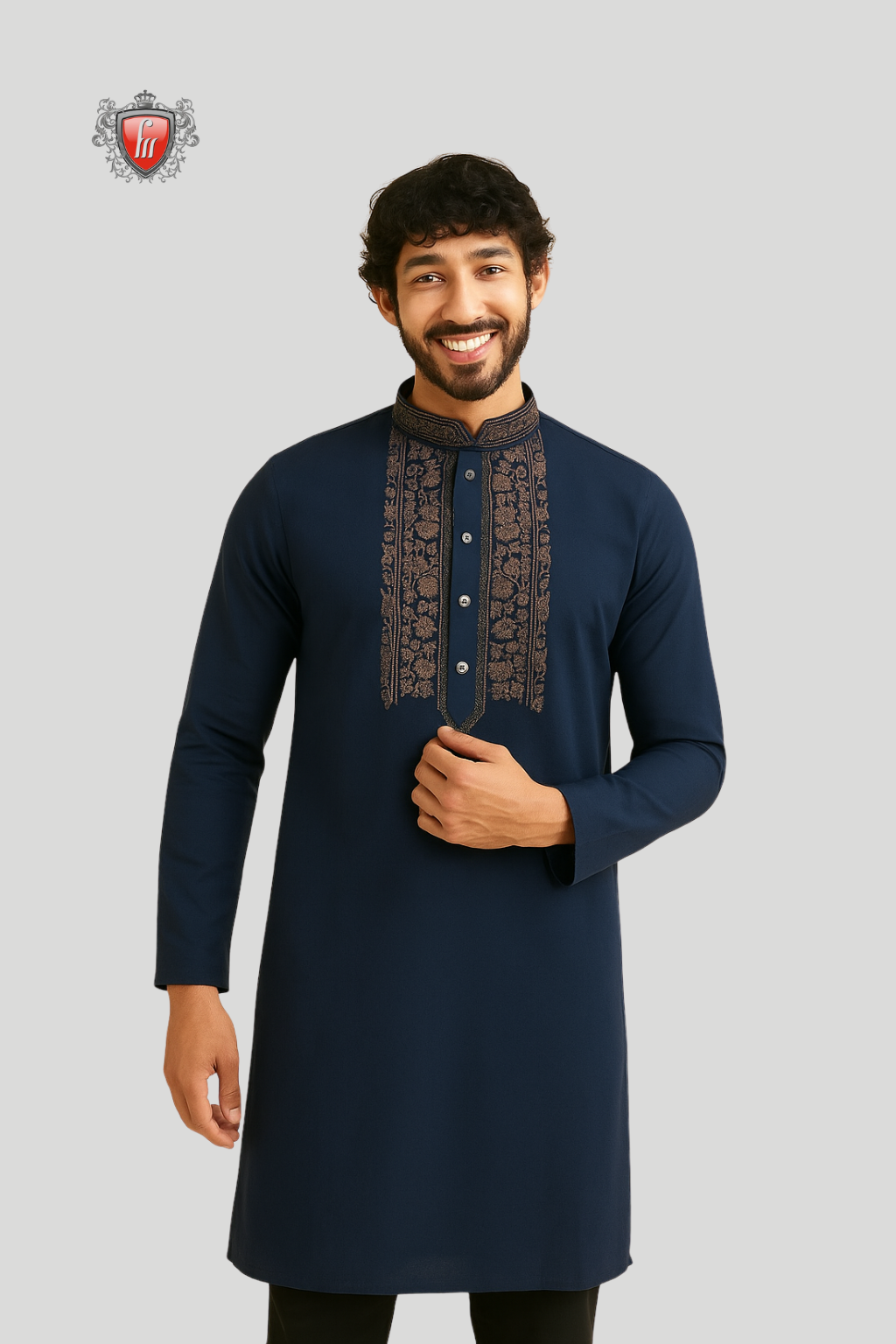Step into Timeless Elegance with Our Navy Blue Kurta - A Statement of Exquisite Detailing