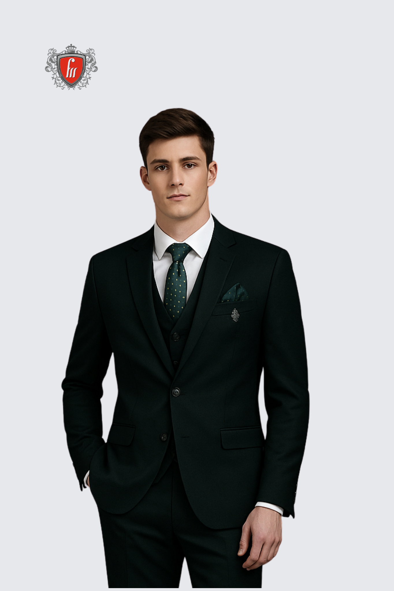 Men’s Racing Green Tailored Suit – Elegant Formalwear