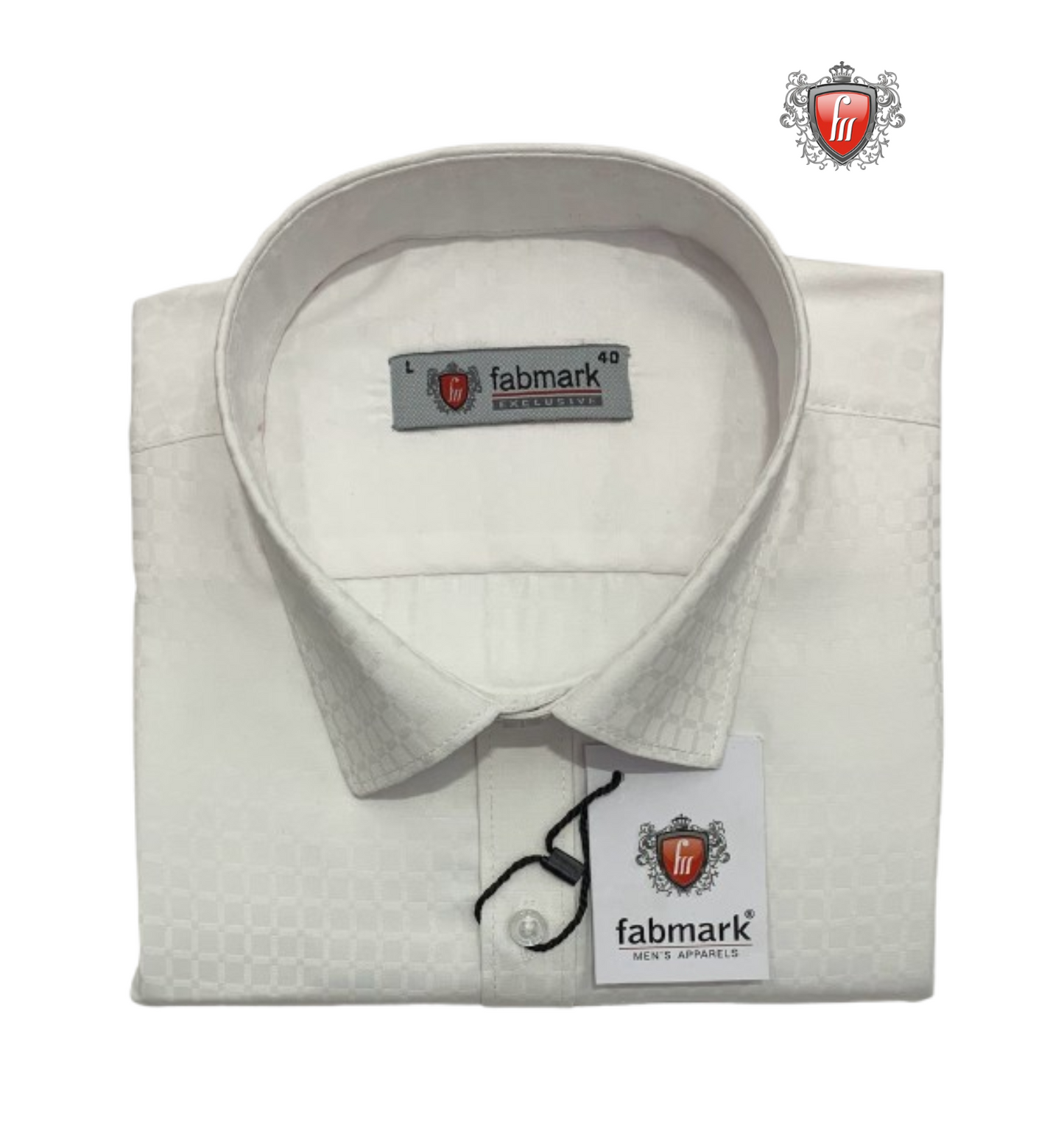 Fabmark Cream Cotton Shirt<p style="color:red; "> Single Shirt Price $45 or Buy 3 for $99</p>