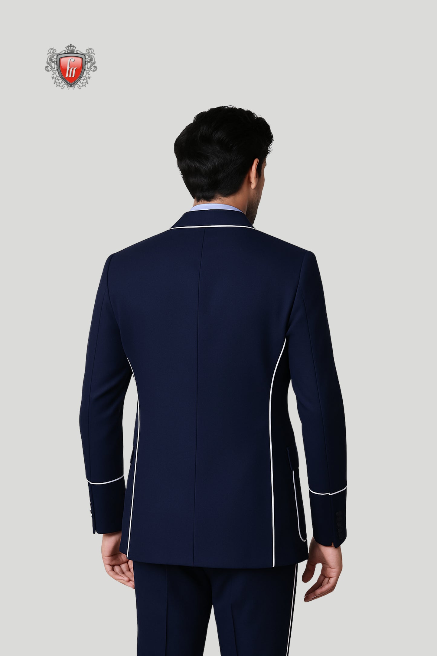 Designer Royal Blue Blazer with White Detailing – Redefining Classic Fashion