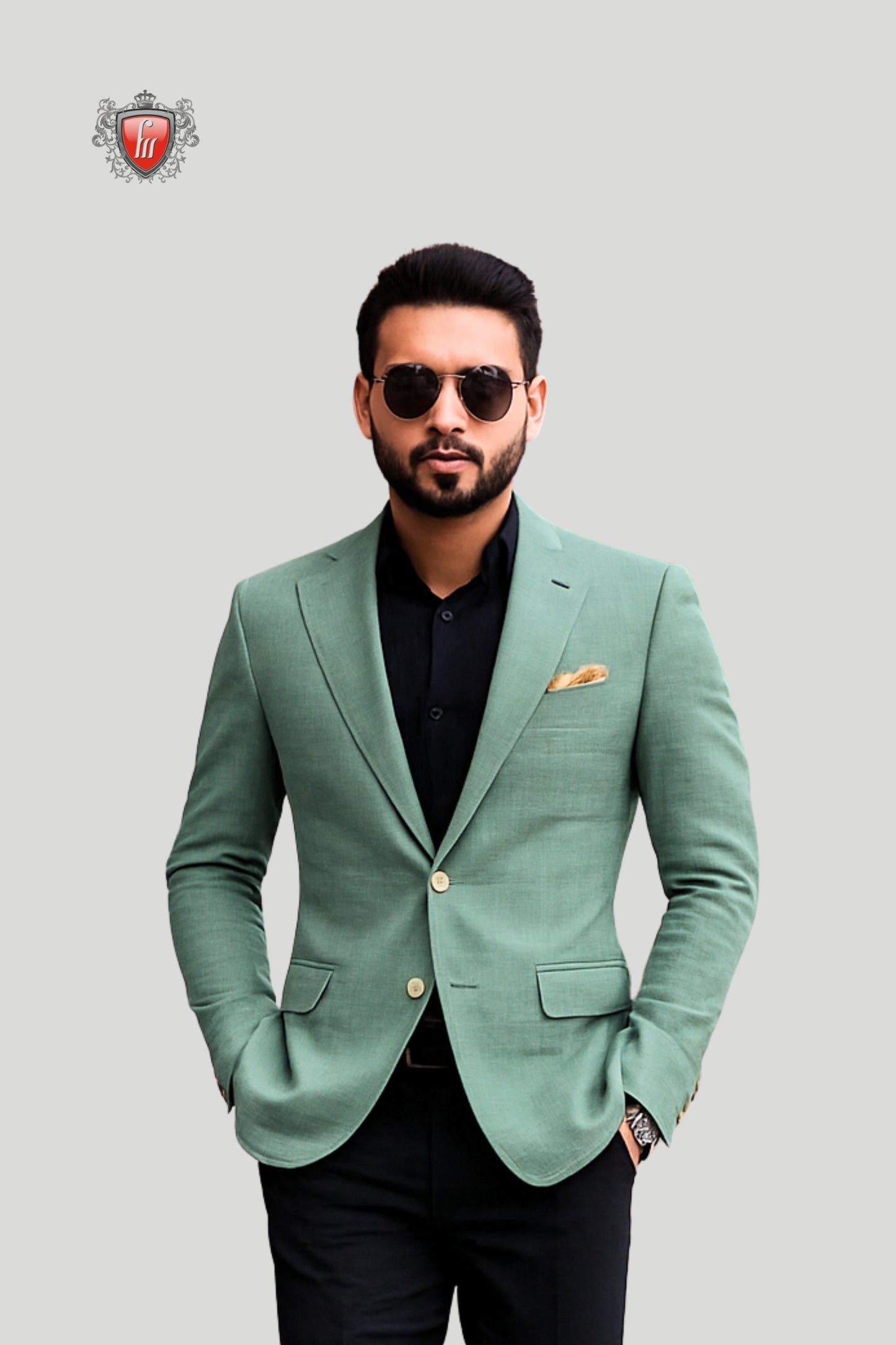 Mint Green Men’s Blazer – Luxury Tailoring, Distinct Style