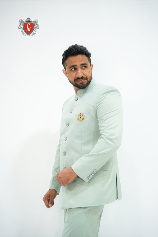 Classic Pastel Green 2-Piece Indo-Western Suit – Perfect Fusion of Culture & Modern Charm