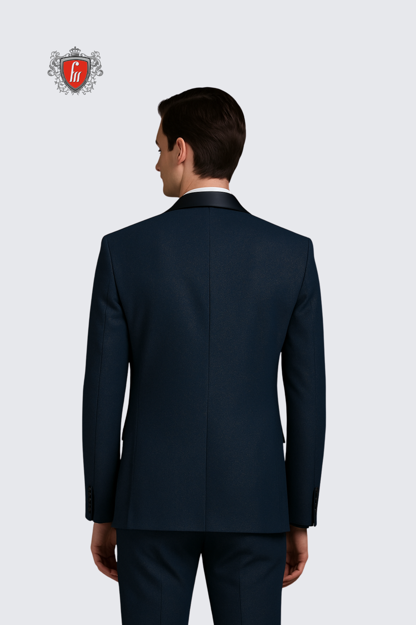 Men’s Dark Blue-Grey Tailored Suit – Modern Formalwear