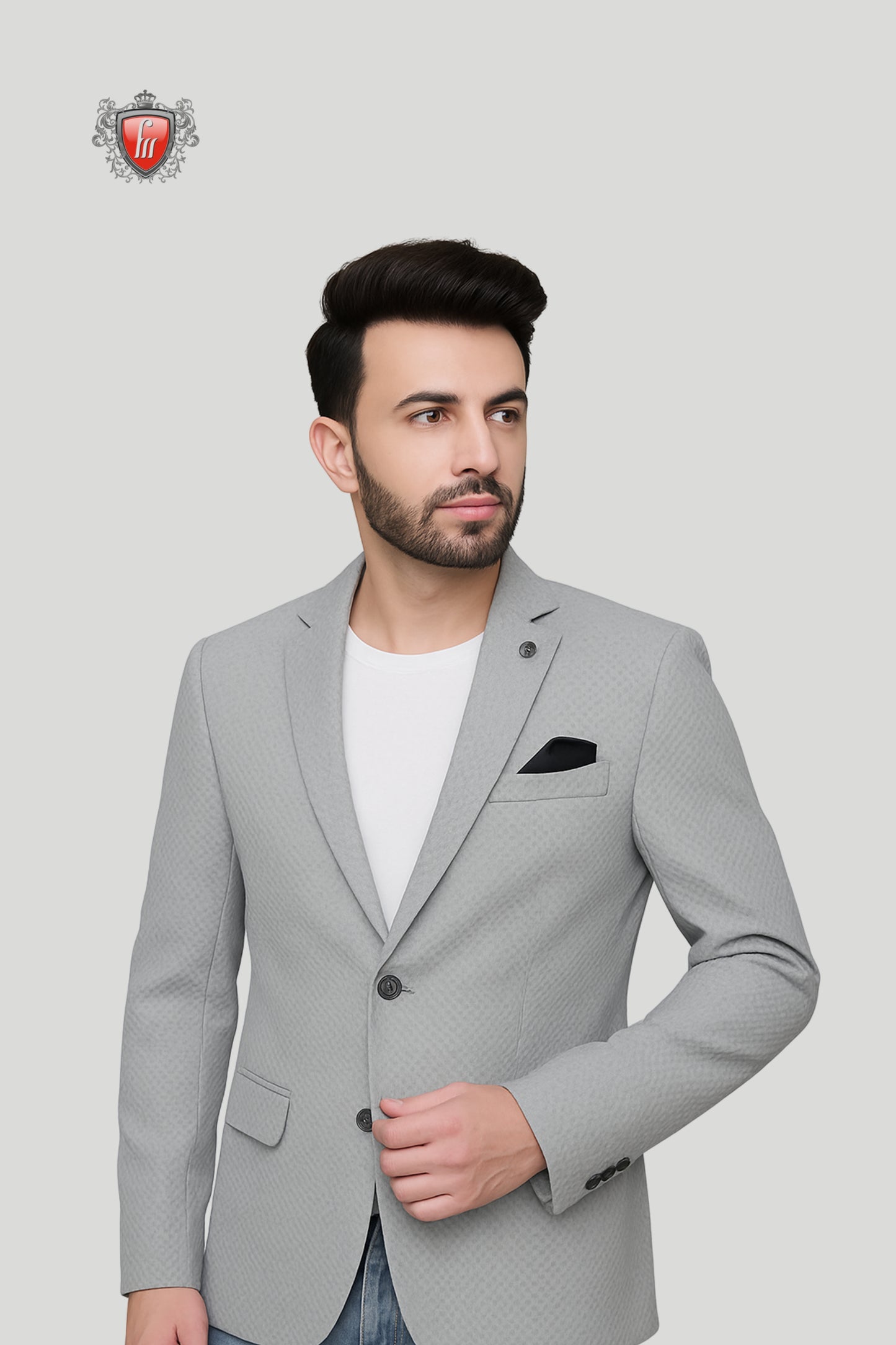 Classic Grey Men’s Blazer – Timeless Elegance, Modern Fit