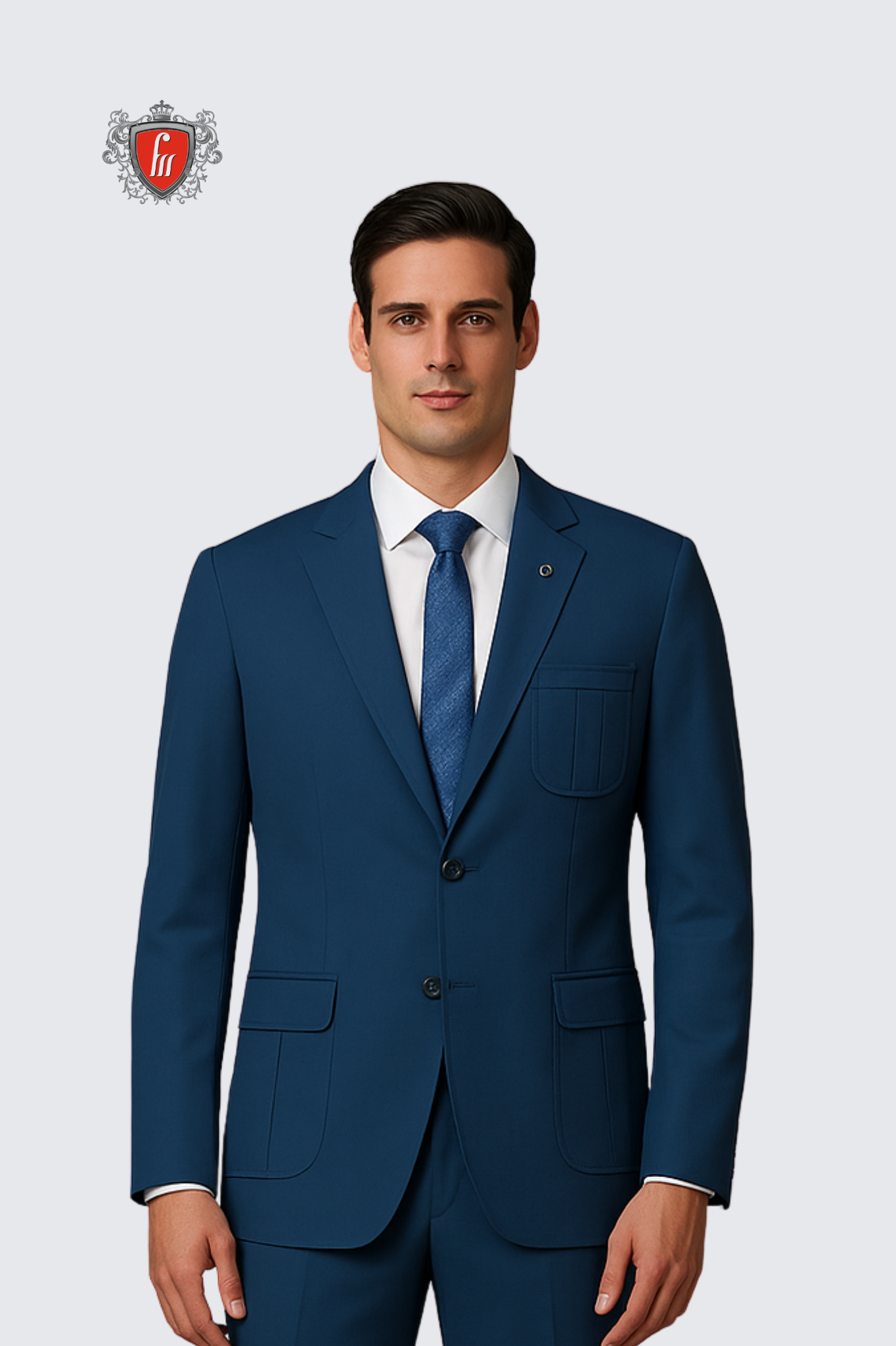 Men’s Dark Grey-Blue Suit – Tailored, Sleek Formalwear for Weddings & Business