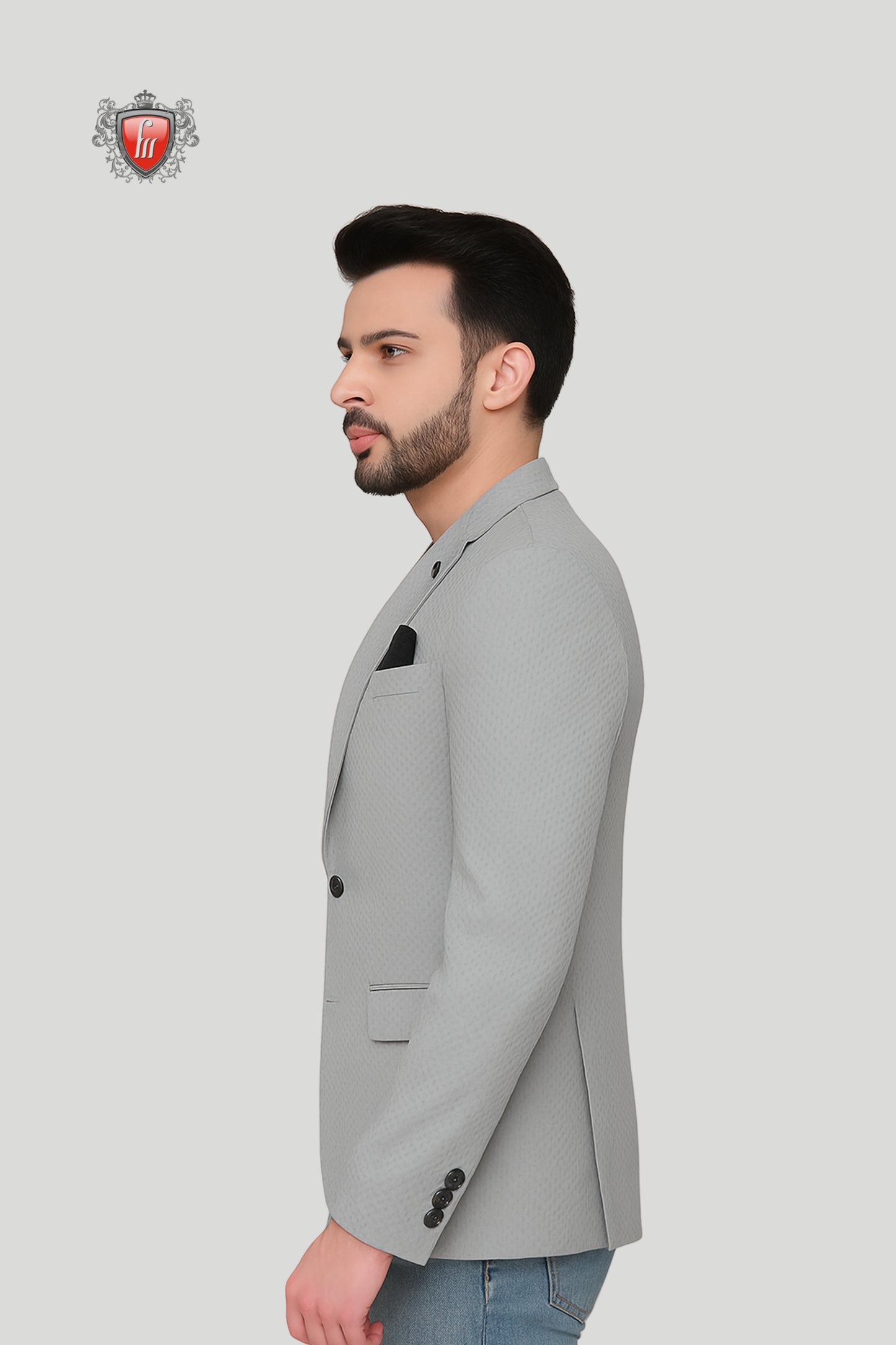 Classic Grey Men’s Blazer – Timeless Elegance, Modern Fit
