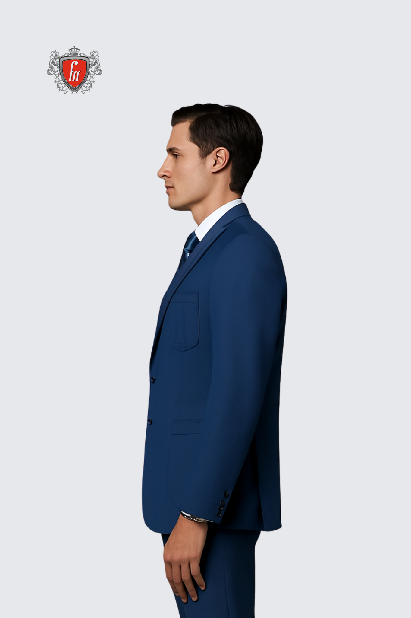 Men’s Dark Grey-Blue Suit – Tailored, Sleek Formalwear for Weddings & Business