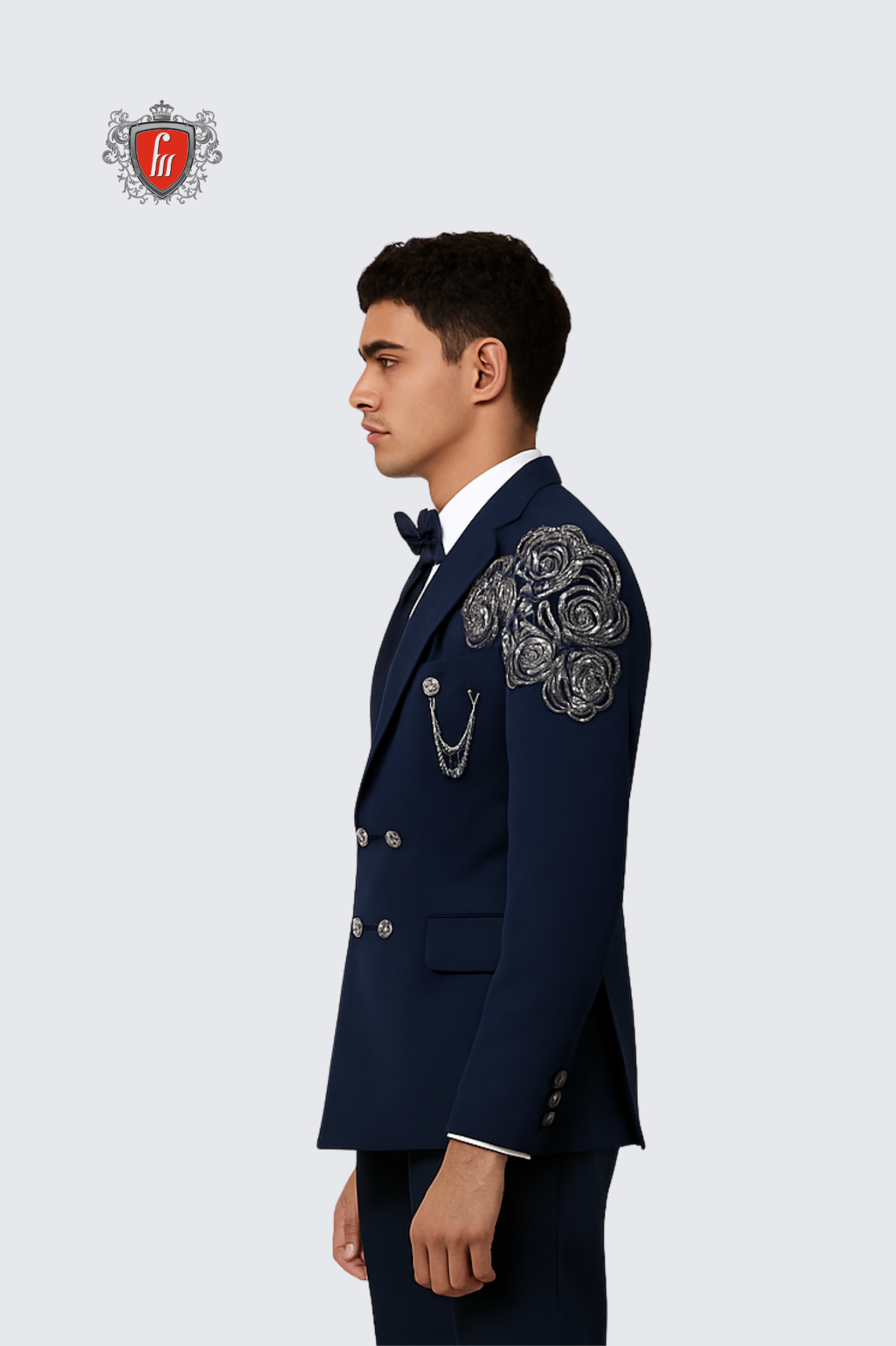Men’s Navy Blue Designer Suit – Classy Contemporary Formalwear for Weddings & Events