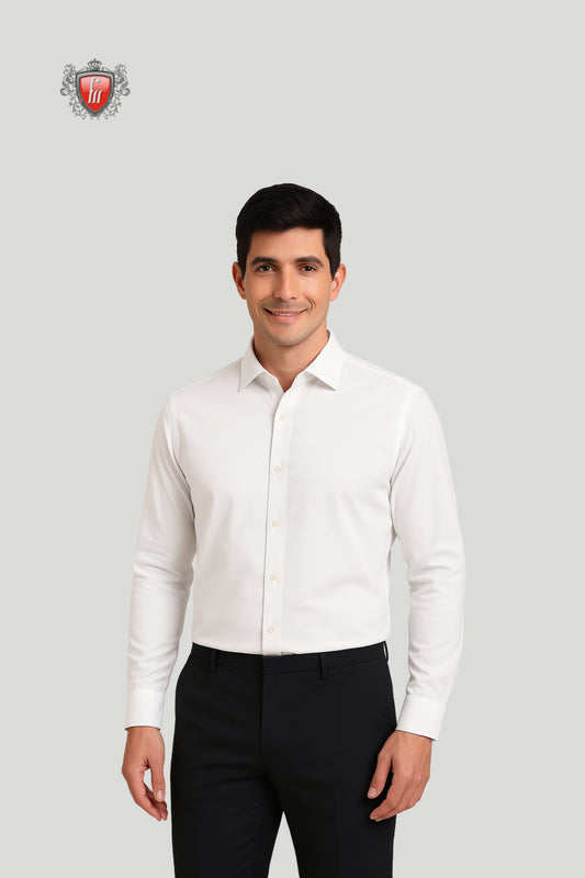 Chemise en coton bleu uni Fabmark