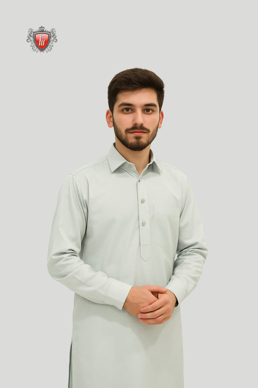 Men’s Designer Kurta Pajama in Pastel Mint – Refreshing Elegance