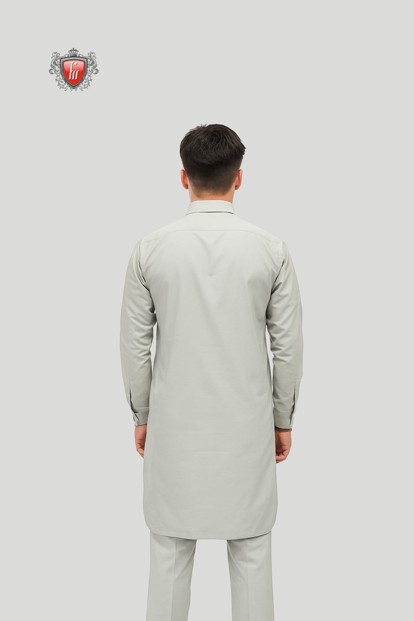 Classic Light Grey Kurta Pajama – Timeless Formal Ethnic Wear