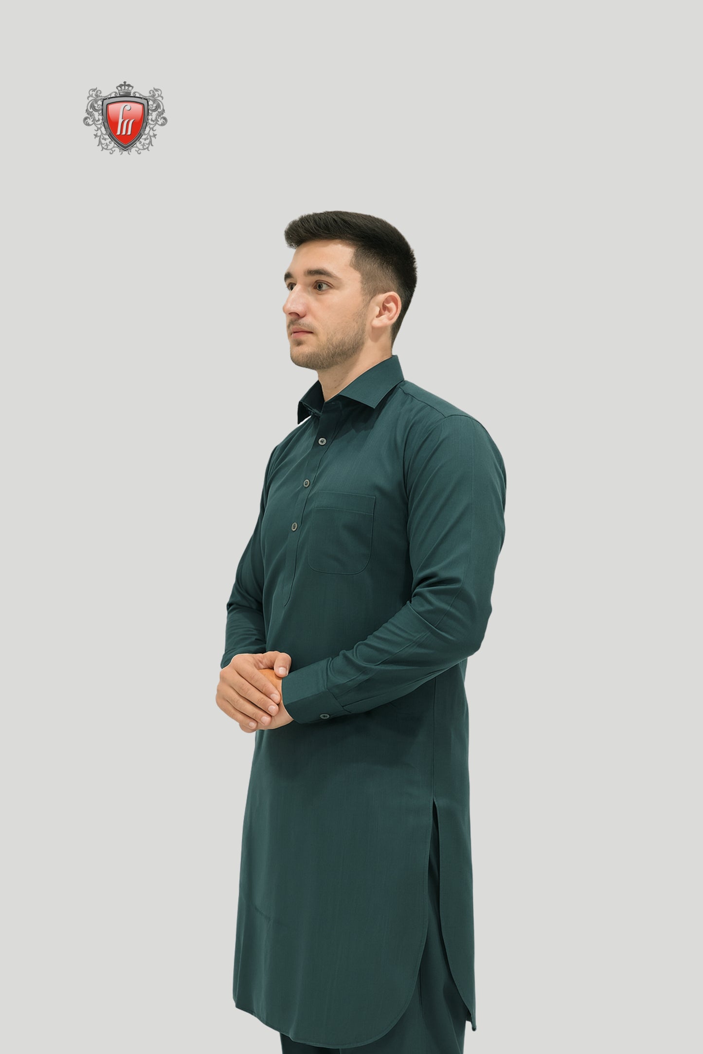 Men’s Deep Emerald Green Kurta Pajama – Classic Solid Festive & Traditional Wear