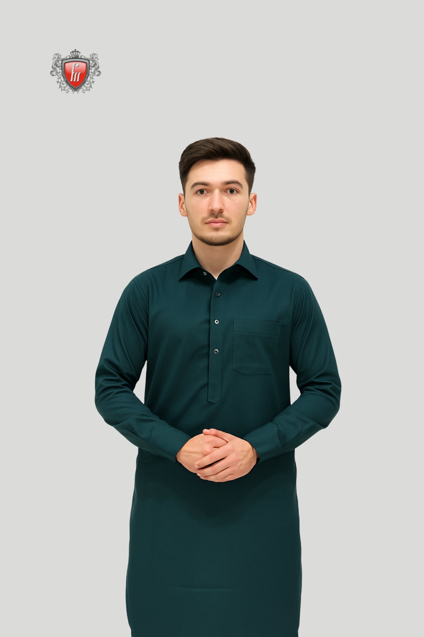 Contemporary Deep Teal Kurta Pajama – Stylish Ethnic Outfit for Men