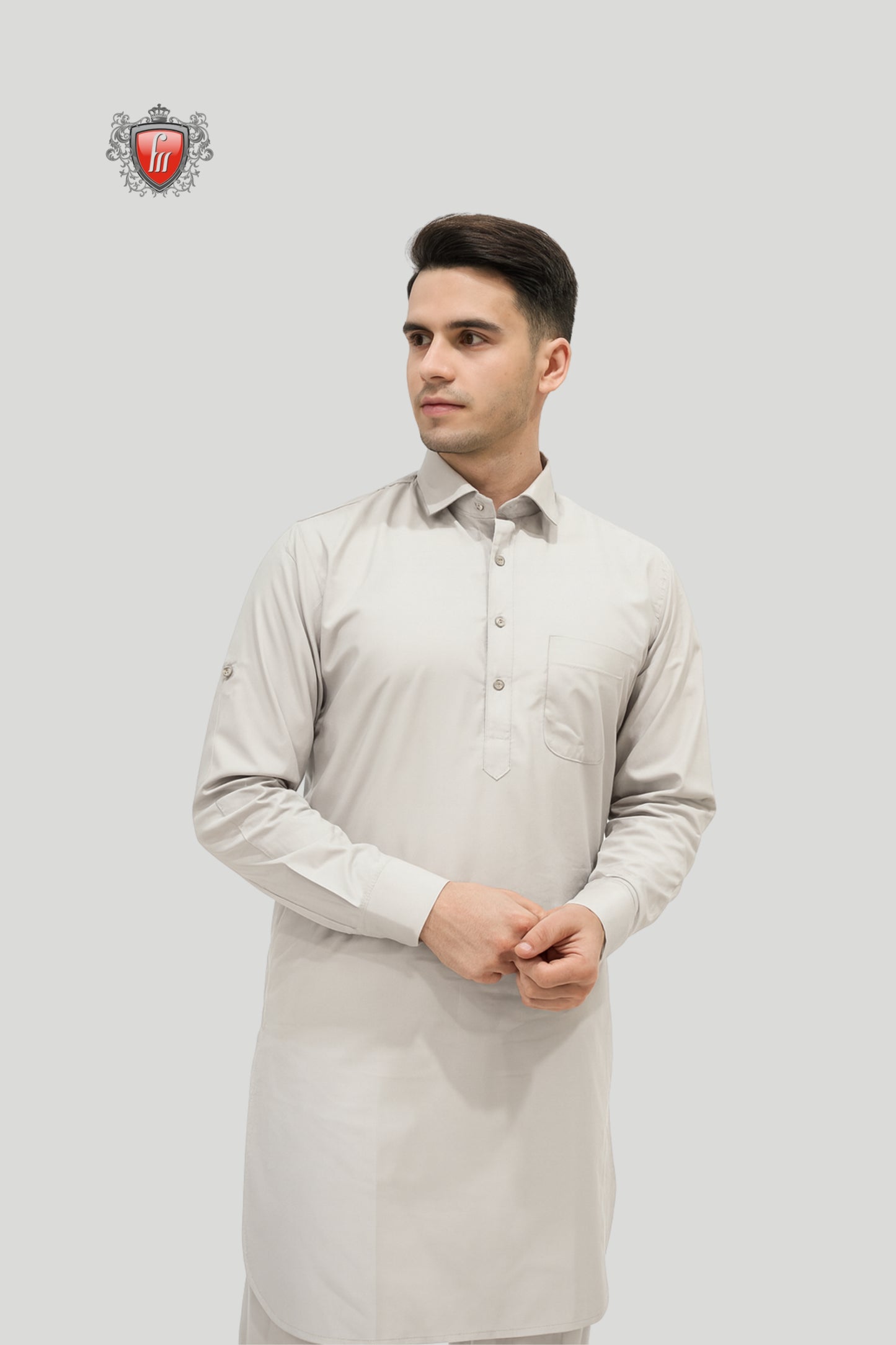 Elegant Ash Grey Kurta Pajama – Premium Men’s Ethnic Wear