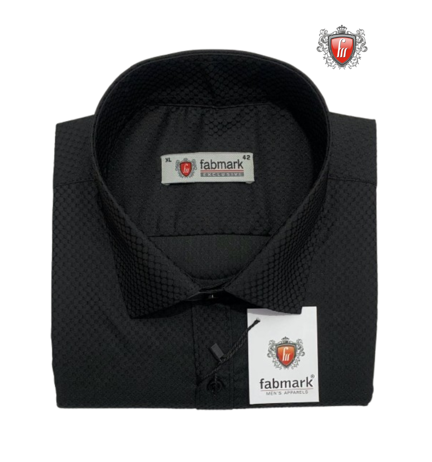 Fabmark Black Cotton Shirt<p style="color:red; "> Single Shirt Price $45 or Buy 3 for $99</p>