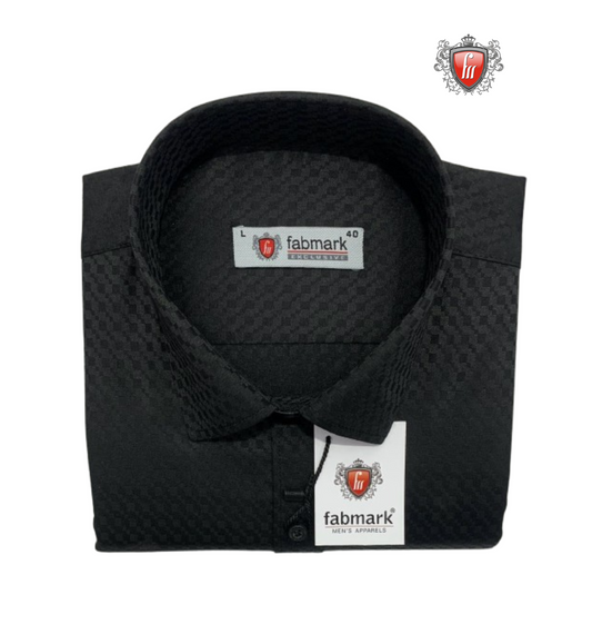 Chemise en coton bleu uni Fabmark