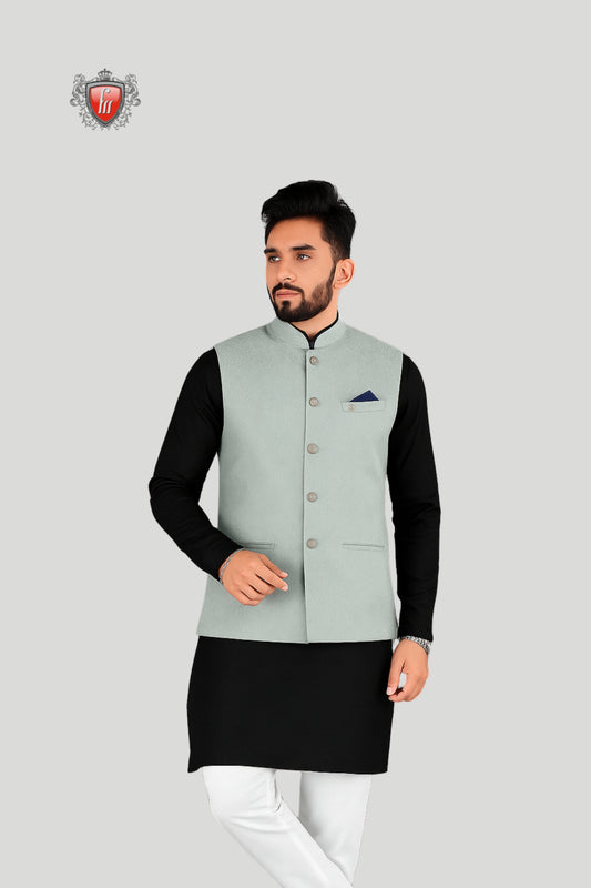 Light Grey Waistcoat with Minimal Detailing – Classic Modern Elegance