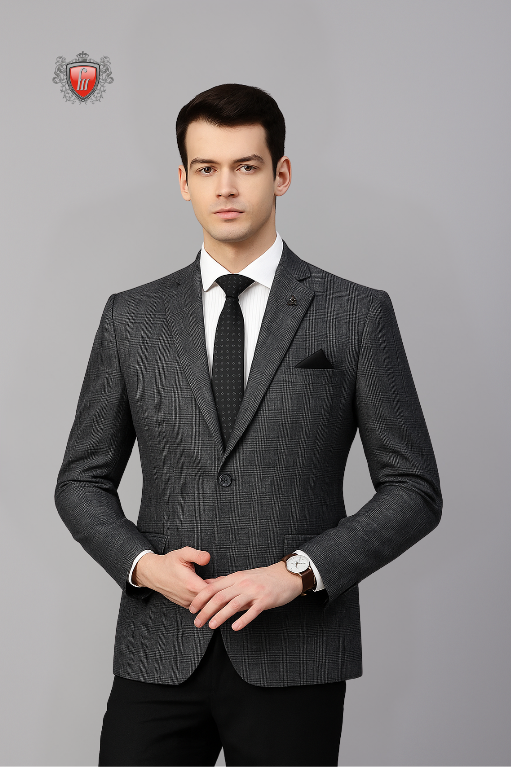 Designer Dark Grey Blazer for Men – Classic Elegance for Weddings & Office