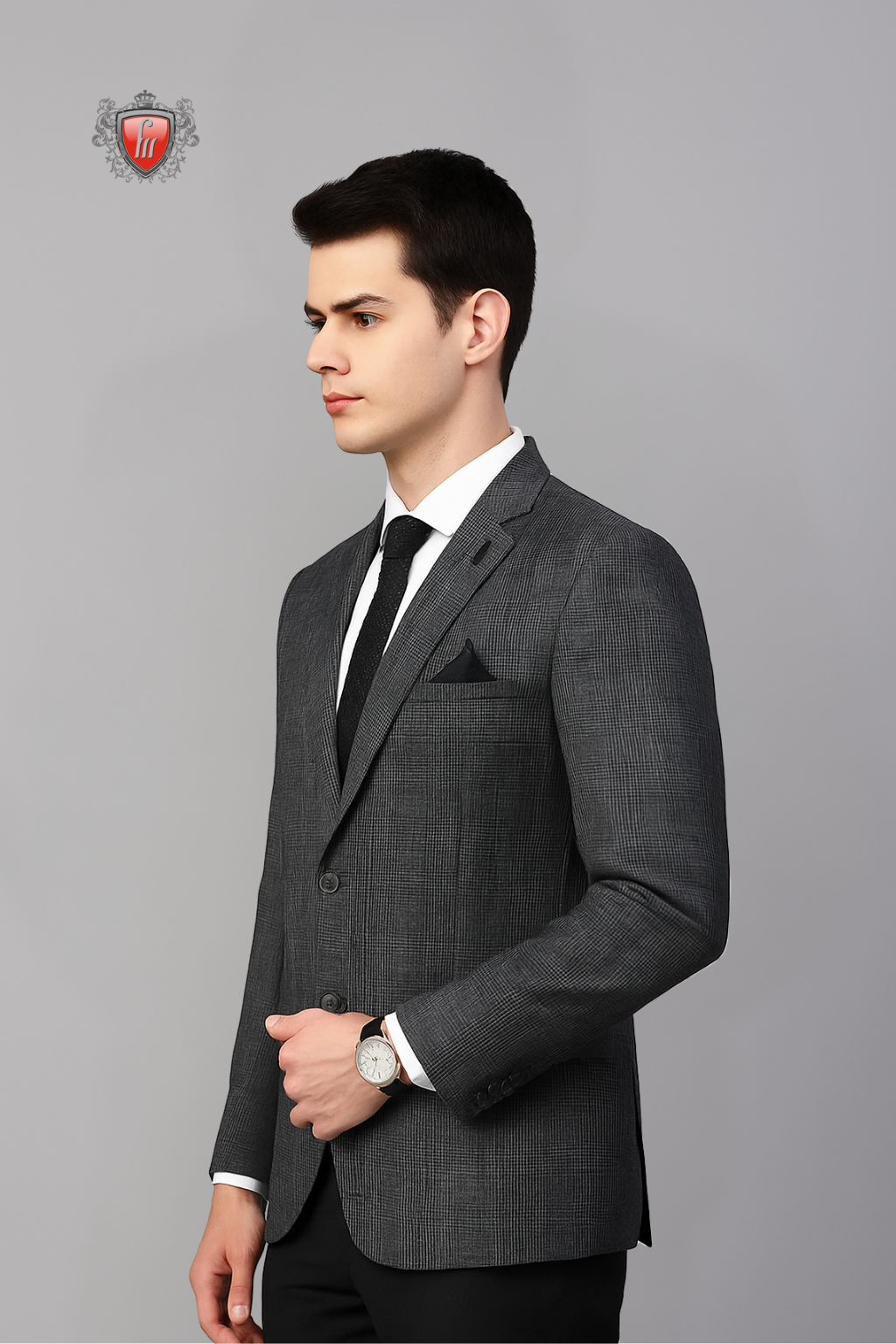 Designer Dark Grey Blazer for Men – Classic Elegance for Weddings & Office