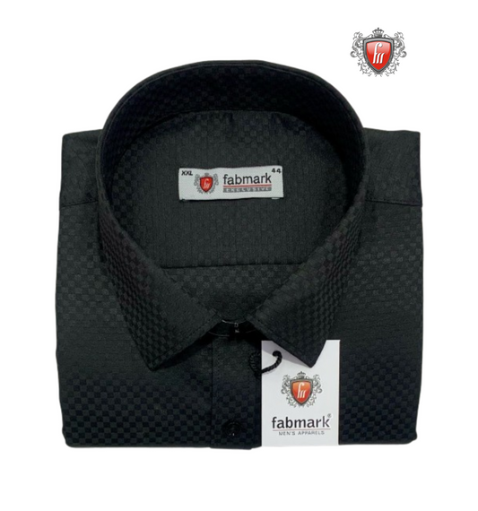 Chemise en coton bleu uni Fabmark