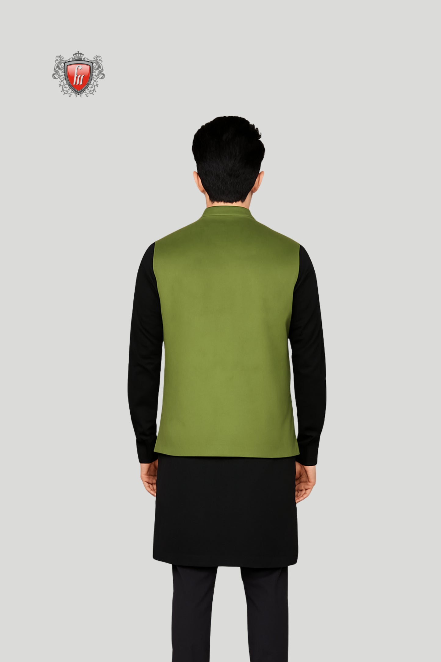 Olive Green Solid Waistcoat – Classic Contemporary Elegance