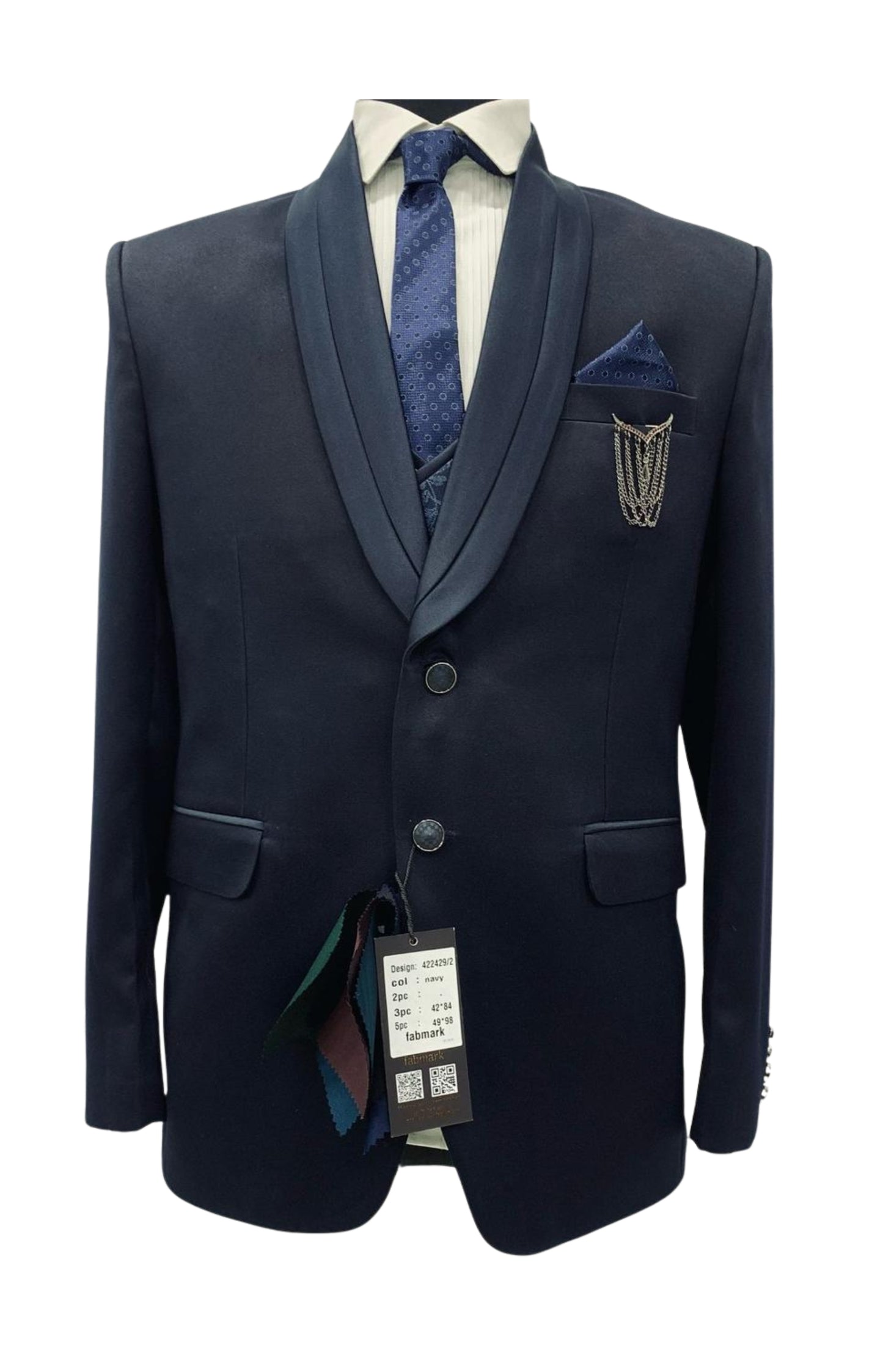 Men’s Navy Blue Tailored Suit – Modern Formalwear for Weddings & Events