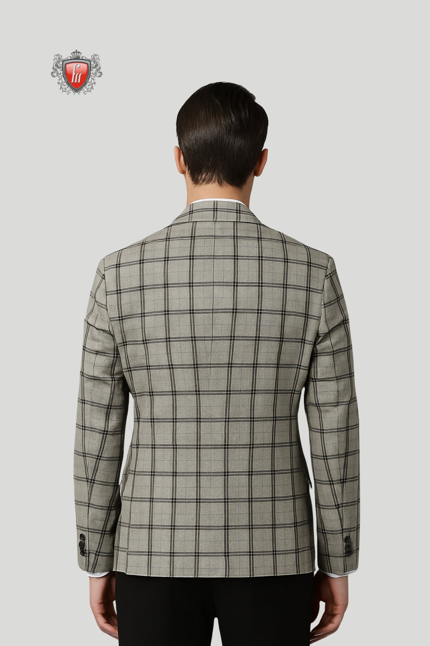 Men’s Grey Checked Blazer – Sharp Tailoring with Timeless Plaid Design