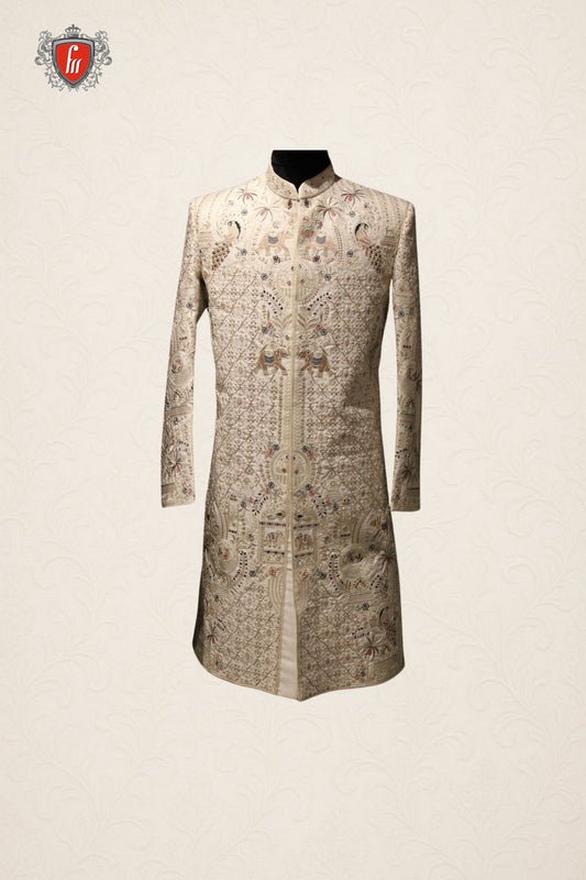 Ivory Royal Peacock Sherwani