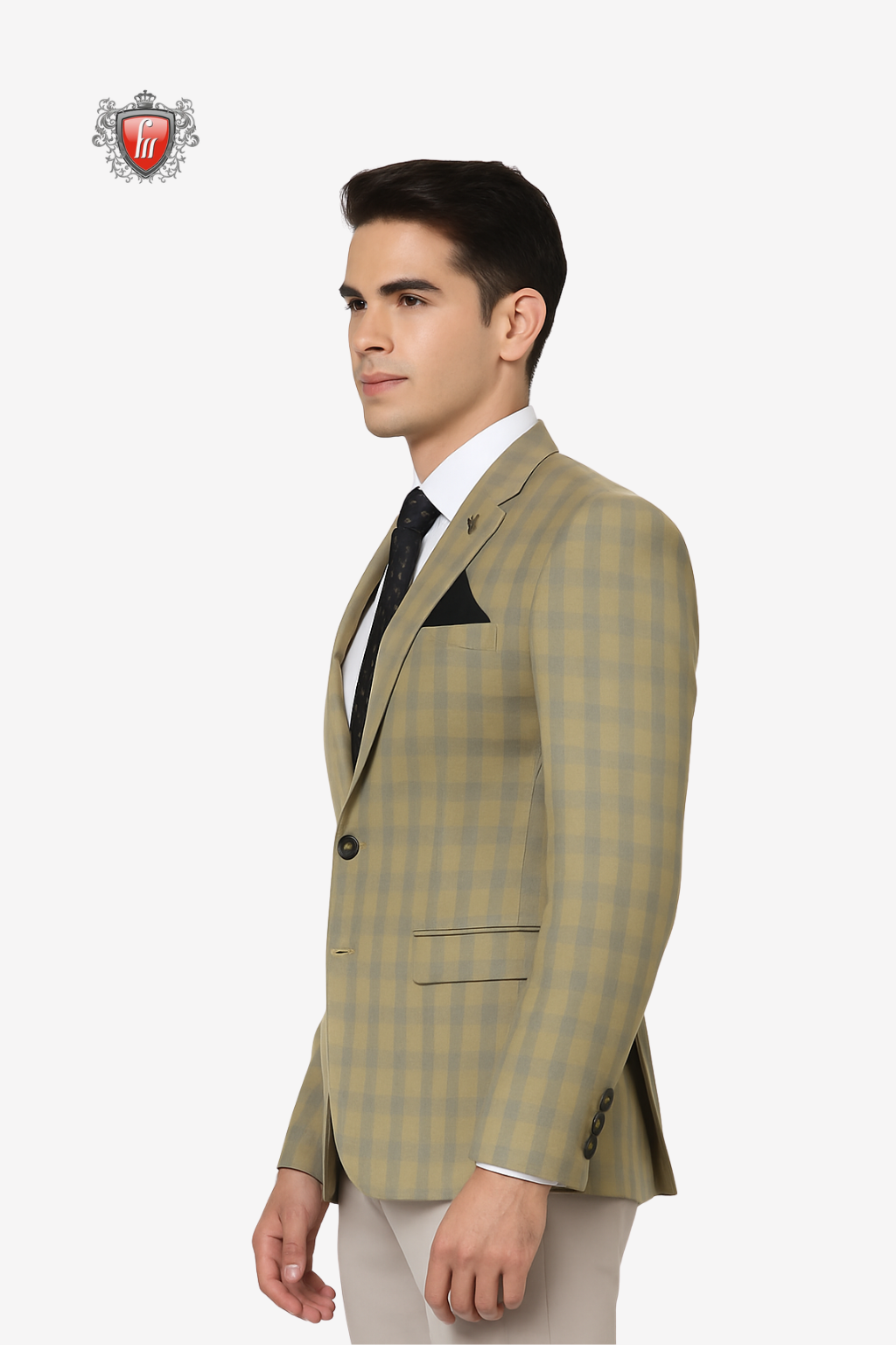 Men's Camel Check Blazer – Modern Heritage for Daytime Events