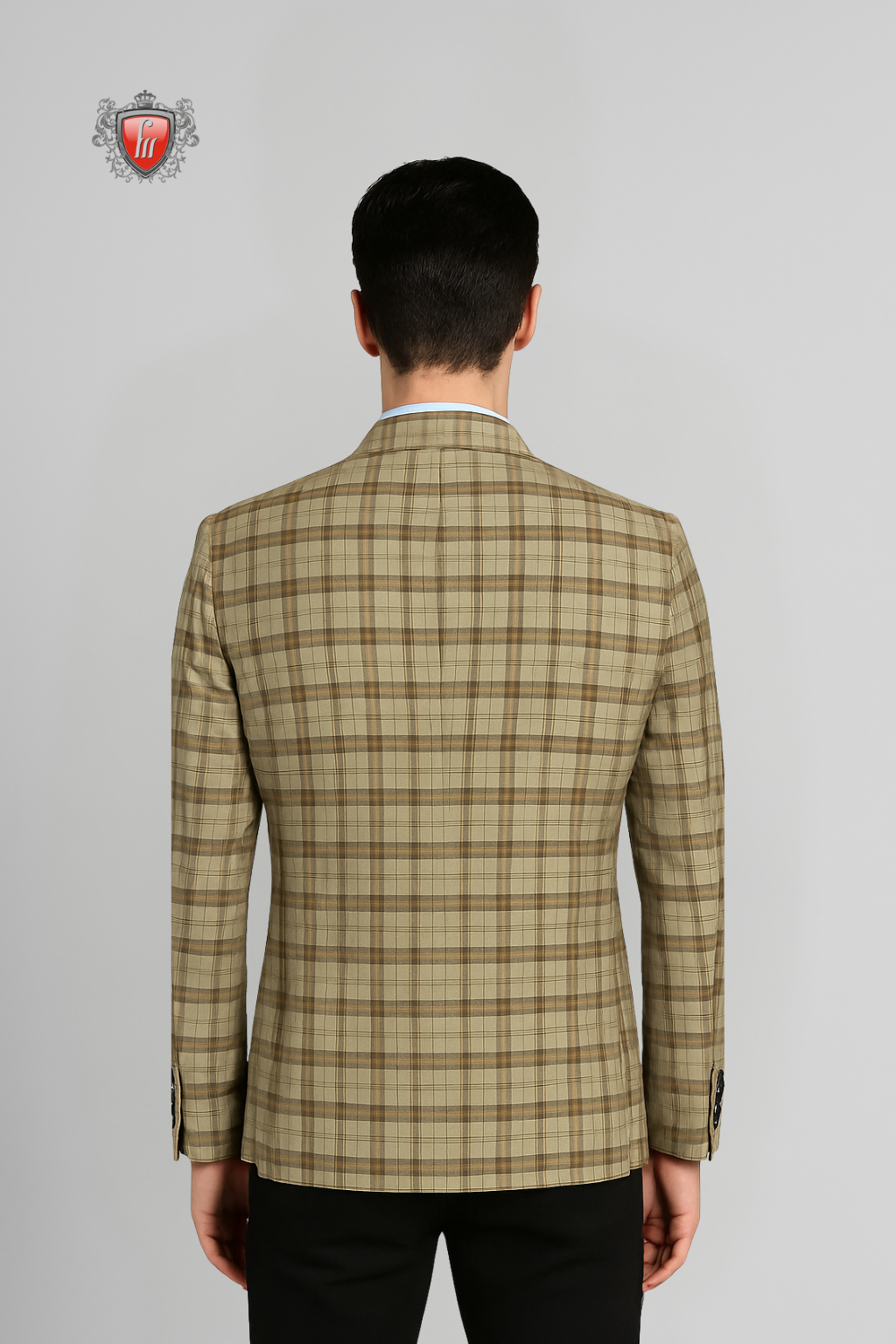 Men’s Heritage Camel Check Suit Jacket – Elegant Day & Evening Wear