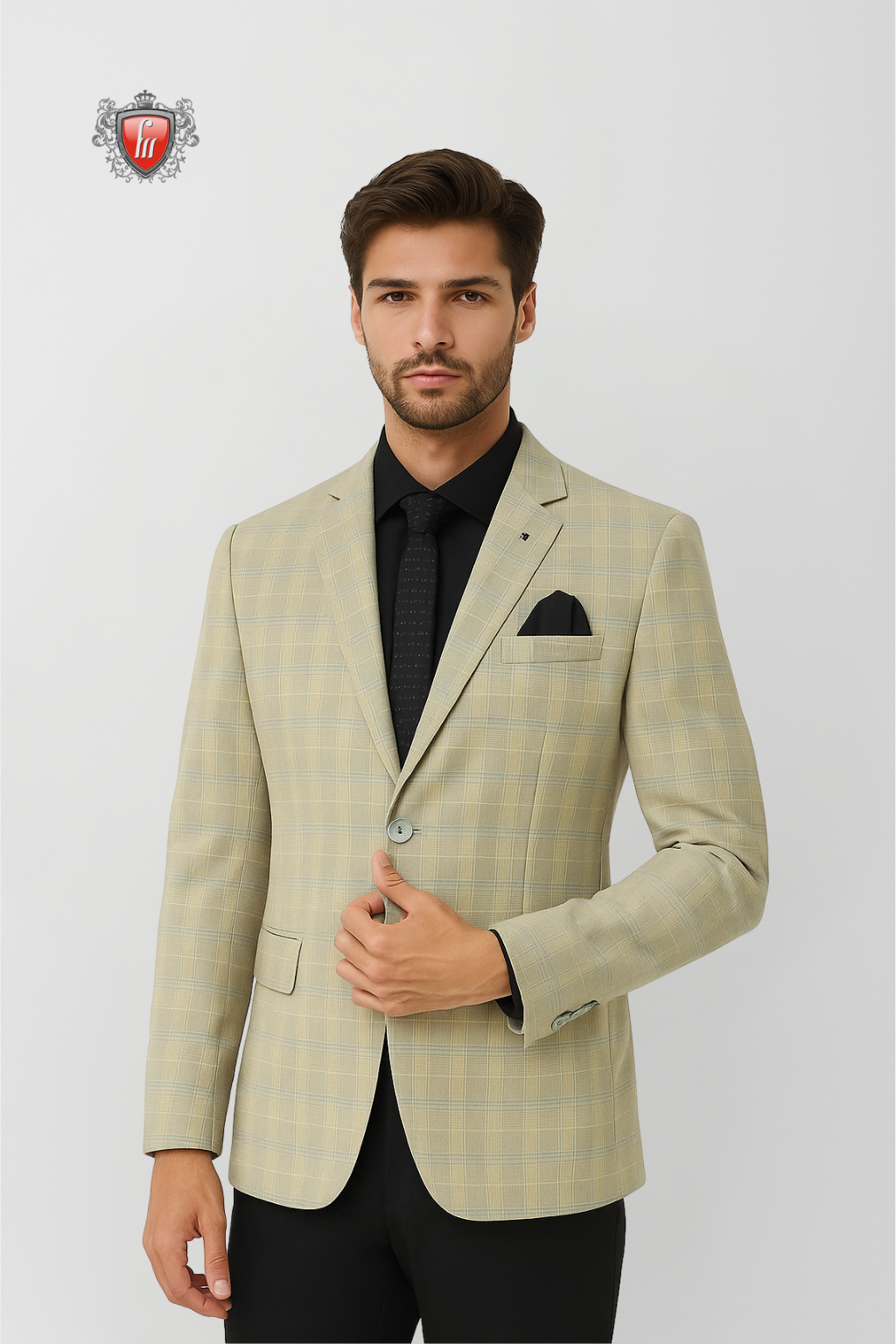 Tailored Beige Blazer for Men – Modern Office & Semi-Formal Wear