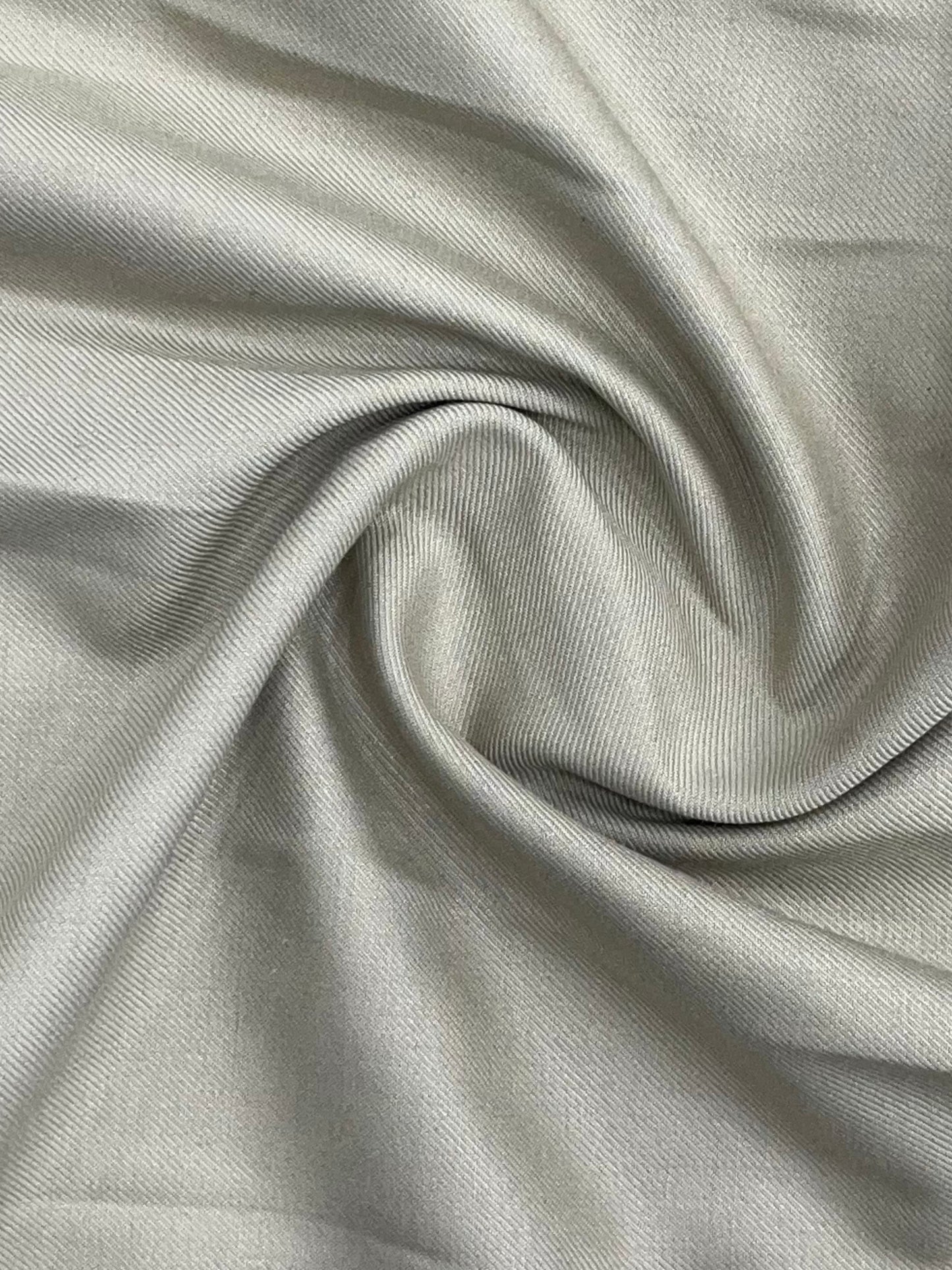 Designer Ivory Grey Twill Fabric – Soft Matte Summer Wear (1 Meter)
