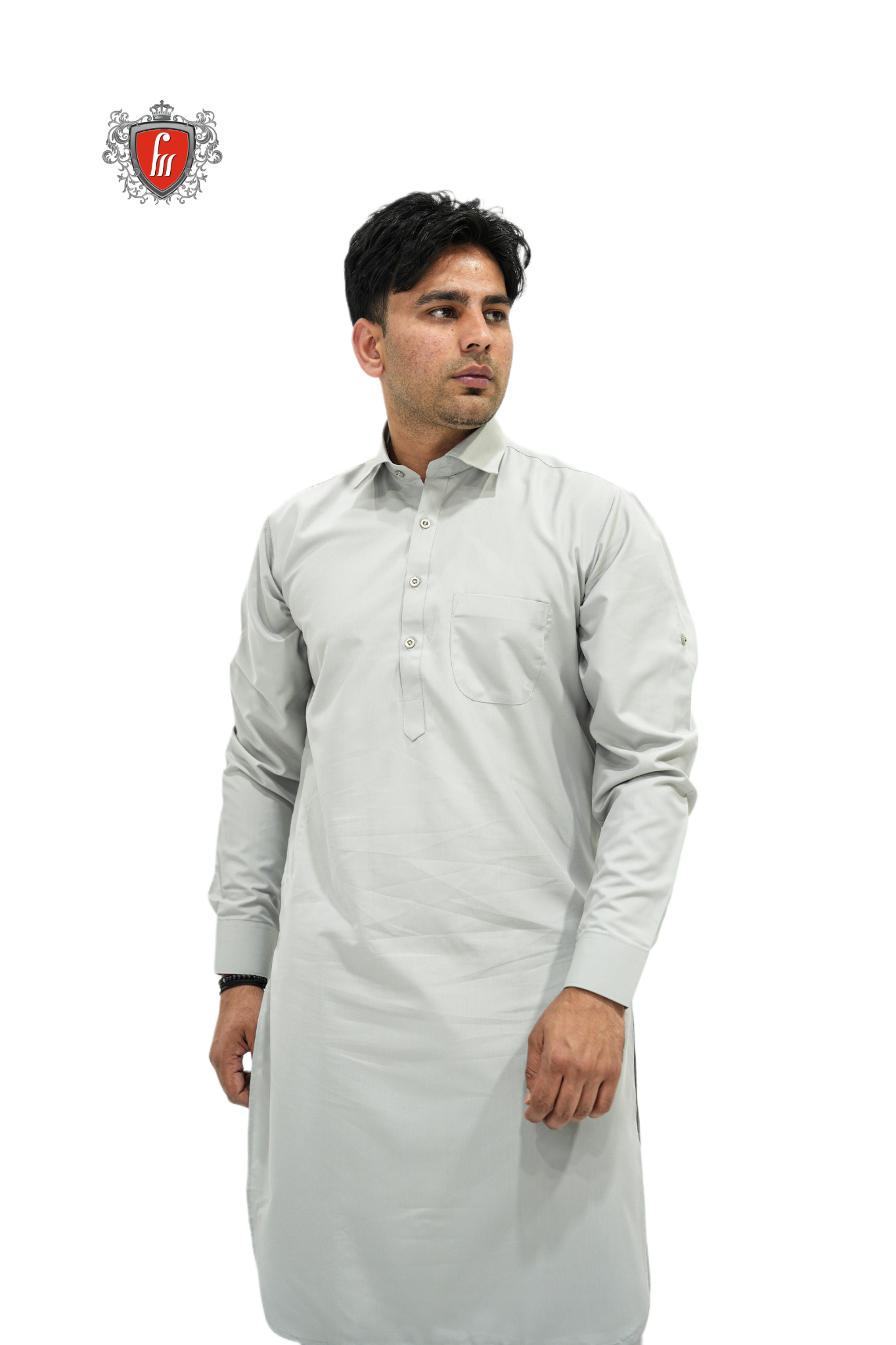 Classic Light Grey Kurta Pajama – Timeless Formal Ethnic Wear