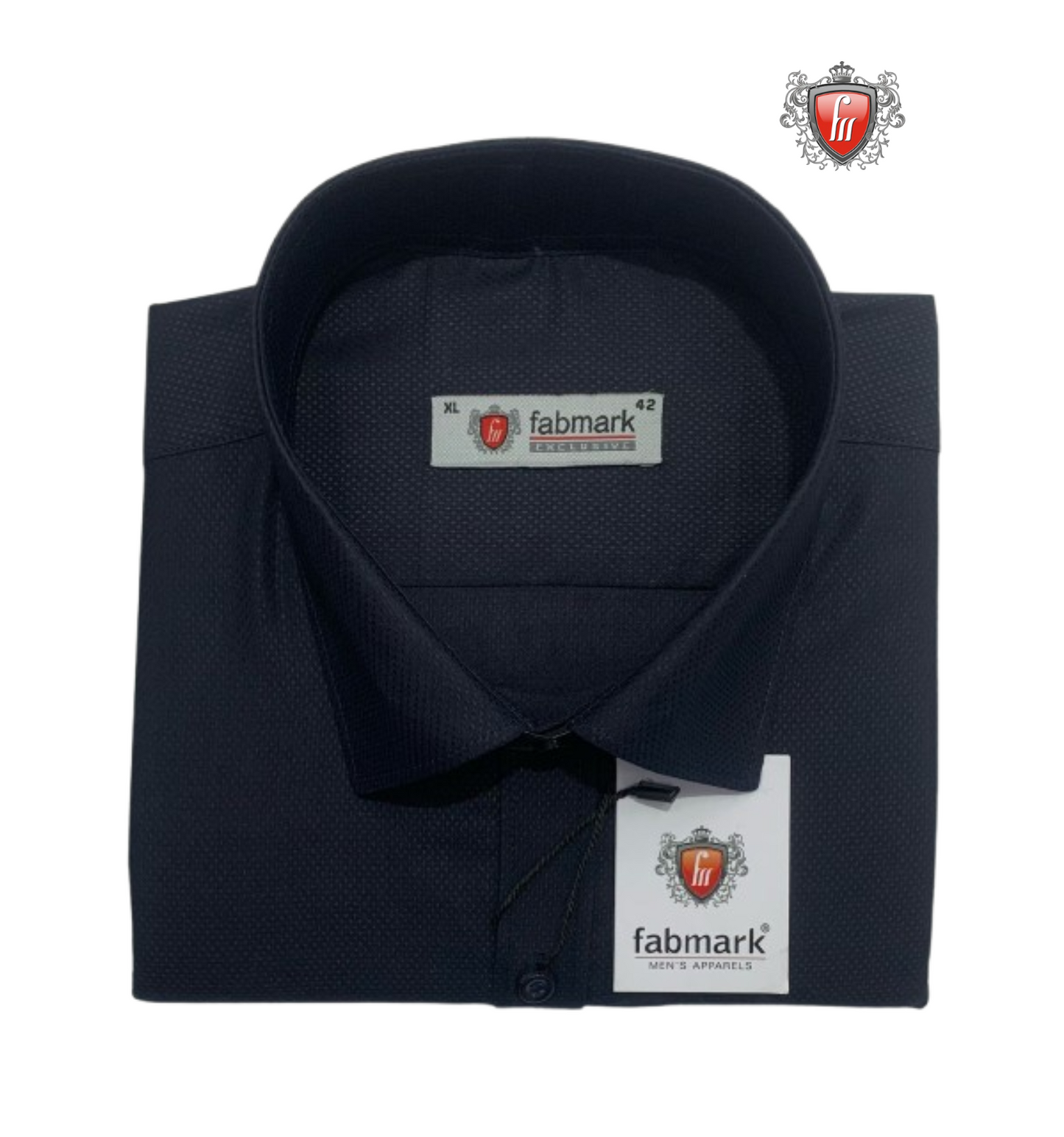 Fabmark Men’s Dark Navy Cotton Shirt – Sharp, Stylish & Versatile