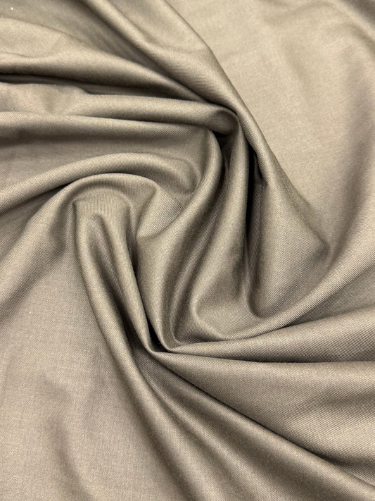 Elegant Ash Brown Summer Twill Fabric – Soft Finish (1 Meter)