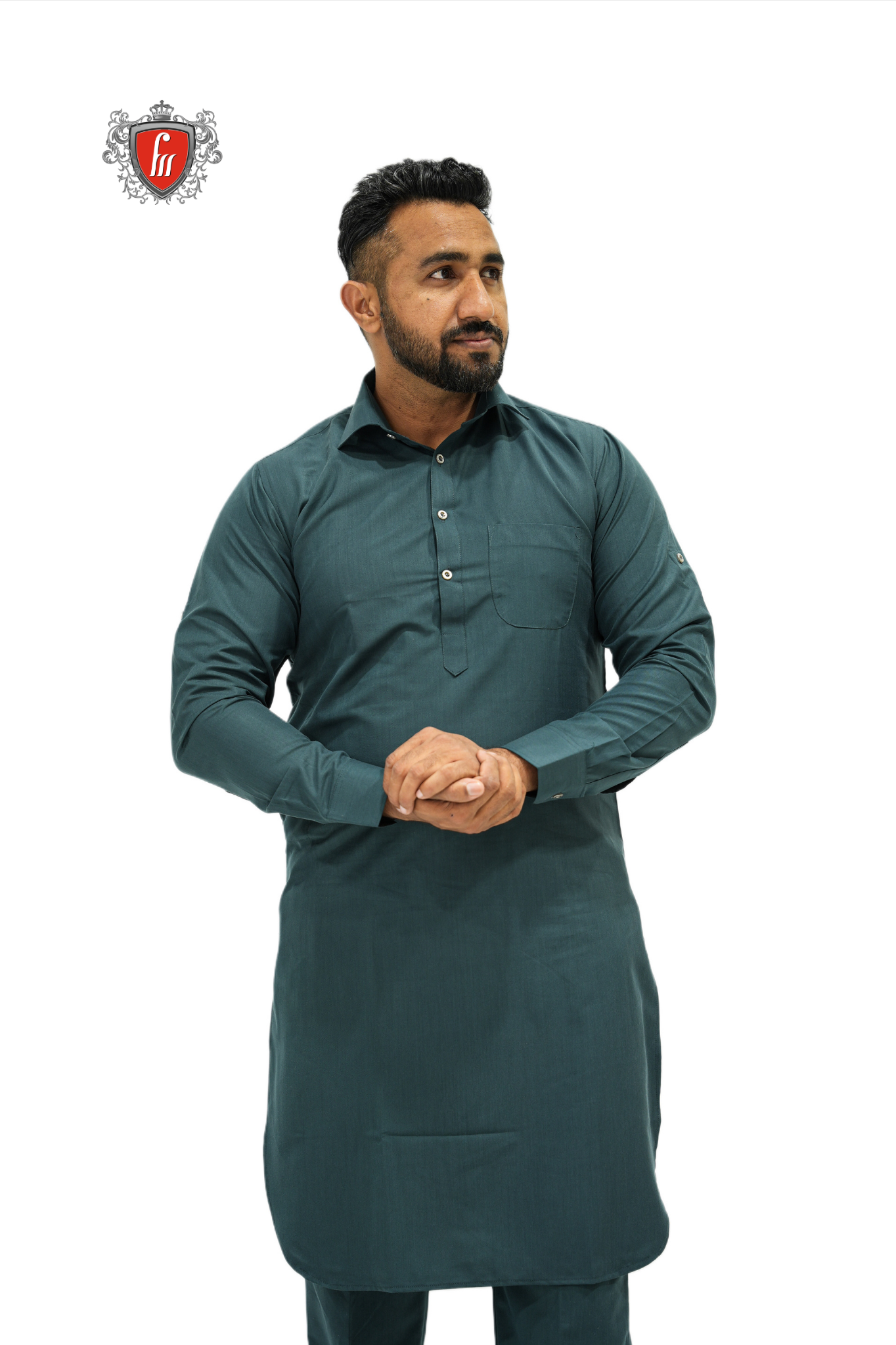 Contemporary Deep Teal Kurta Pajama – Stylish Ethnic Outfit for Men