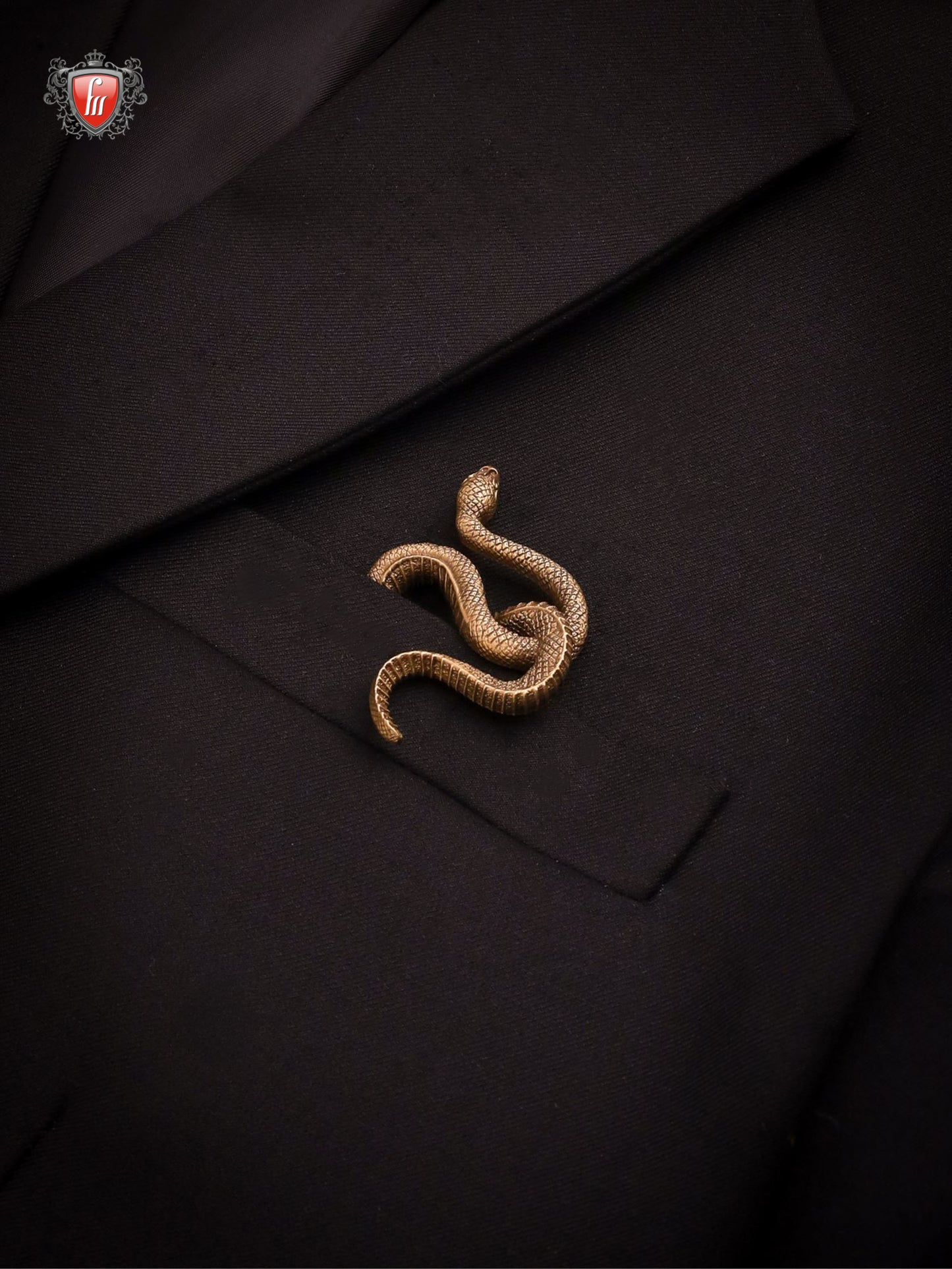 Serpent Spirit Men’s Antique Gold Brass Brooch