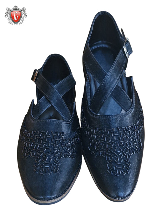 Men’s Blue Micro-Leather Sandals – Kardana Handwork, Festive Wear